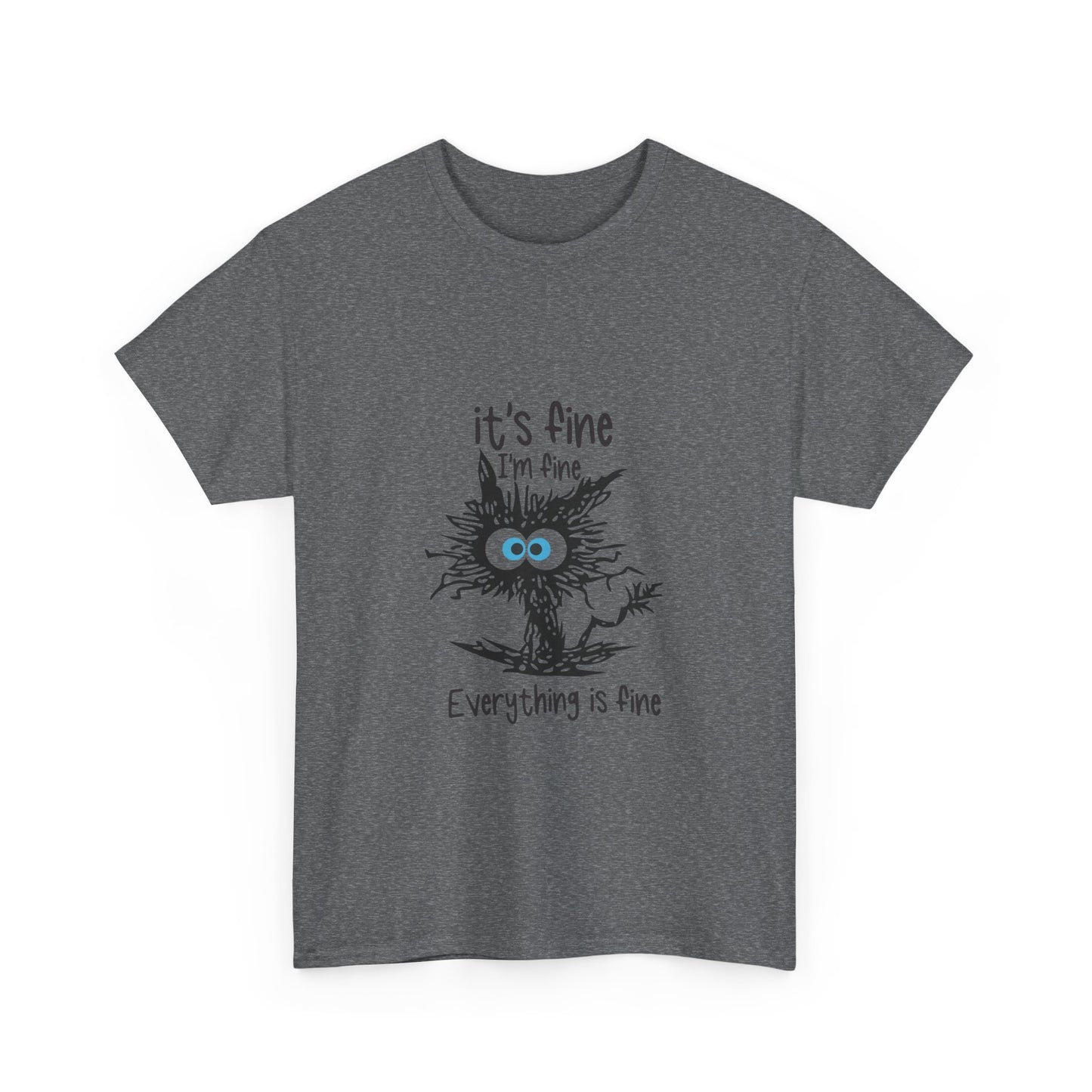 It's Fine Unisex Heavy Cotton Tee - Casual Comfort with Whimsical Design