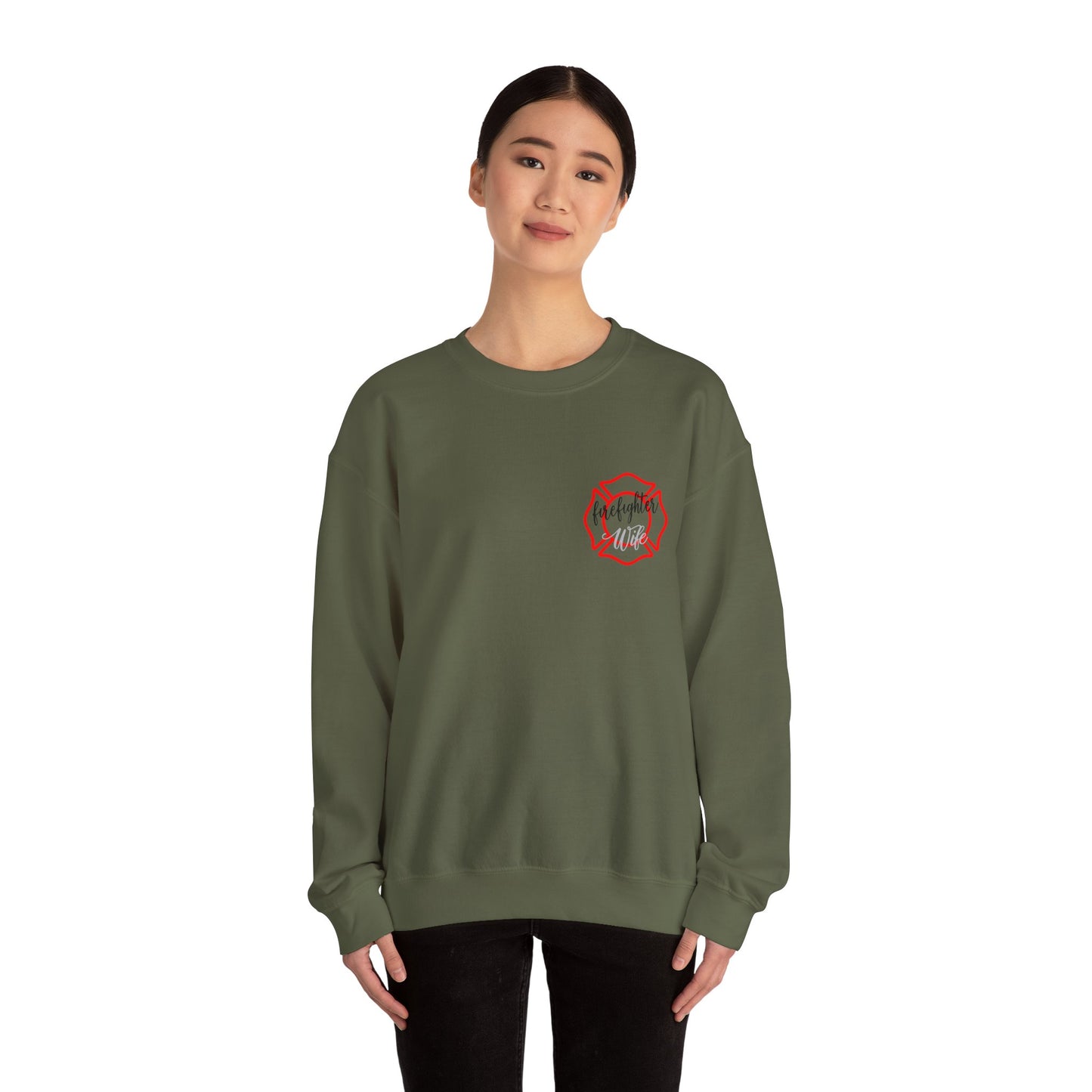 Fire Wife Sweatshirt - Unisex Heavy Blend™ Crewneck with Patriotic Design