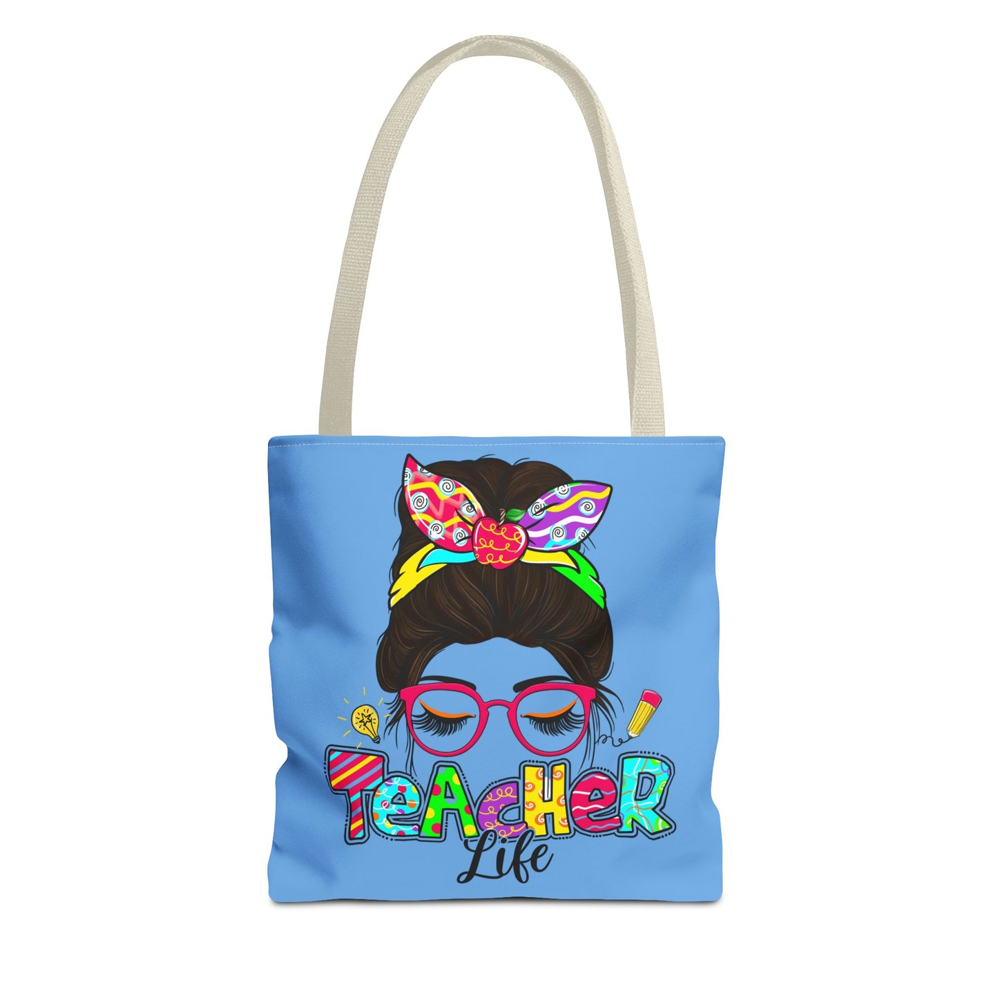 Teacher Life Tote Bag - Colorful & Fun Canvas Bag for Educators