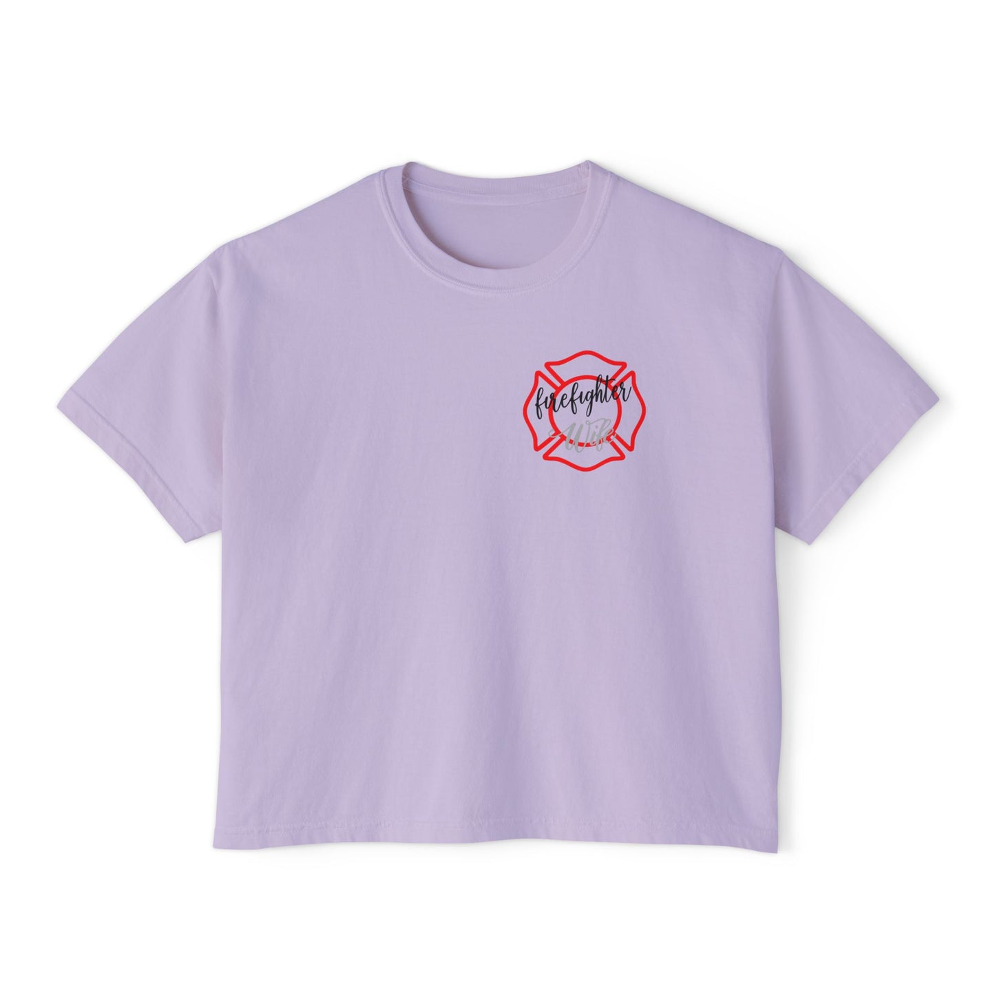 Women&#039;s Boxy Tee - #FireWife Graphic Shirt for Firefighter Wives