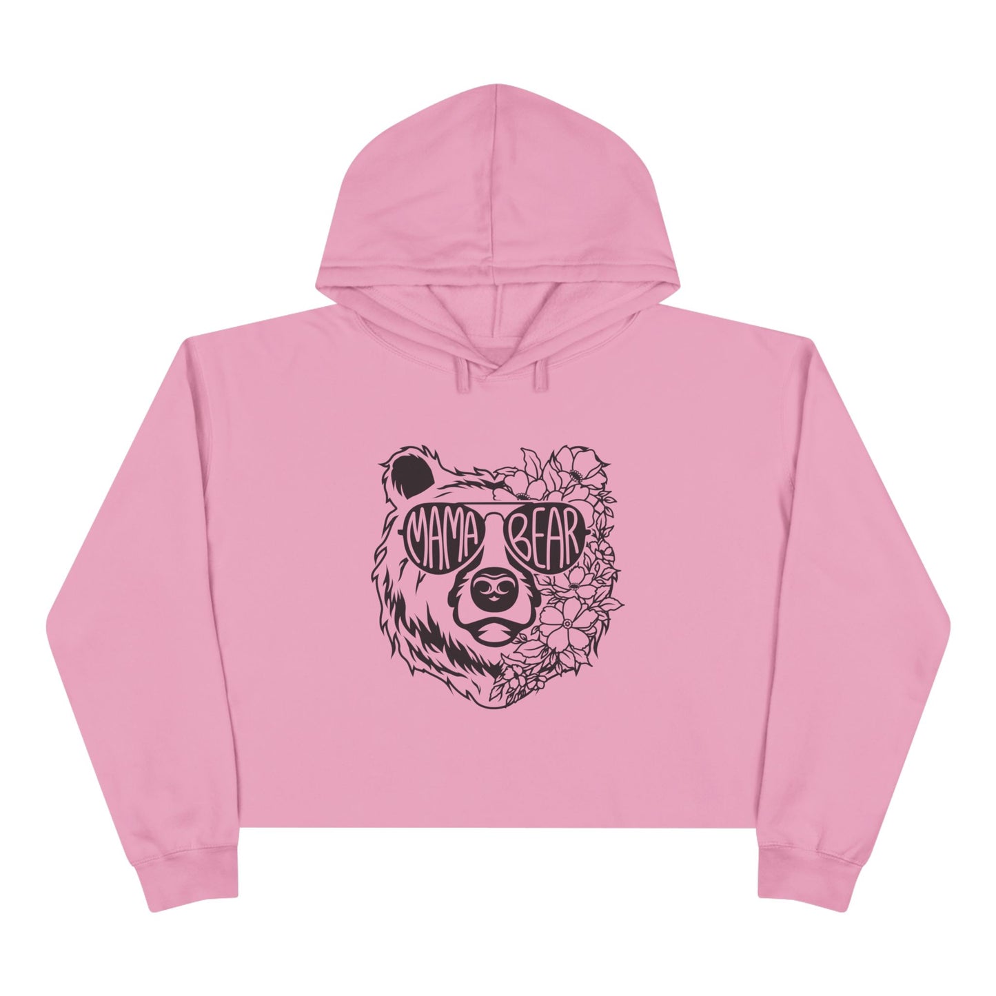 Mama Bear Floral Crop Hoodie - Perfect Gift for Moms