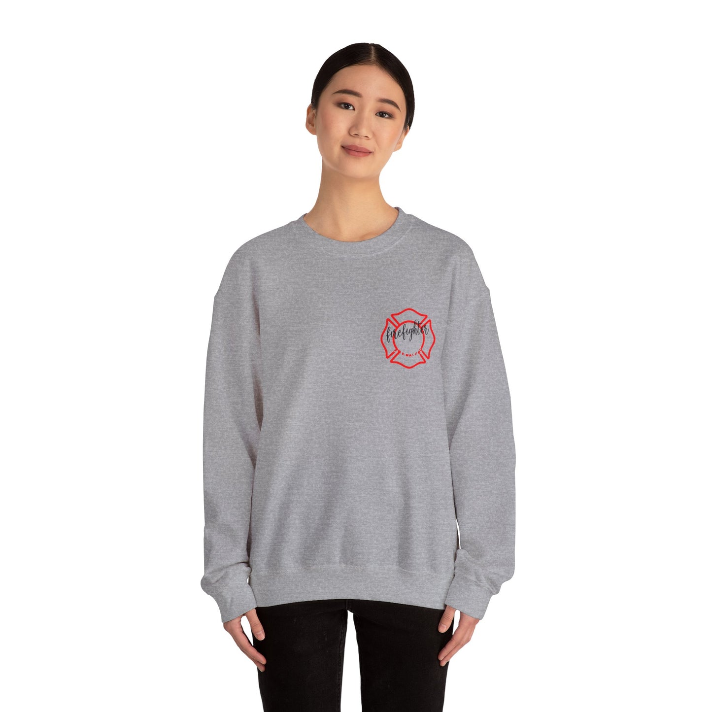 Fire Wife Sweatshirt - Unisex Heavy Blend™ Crewneck with Patriotic Design