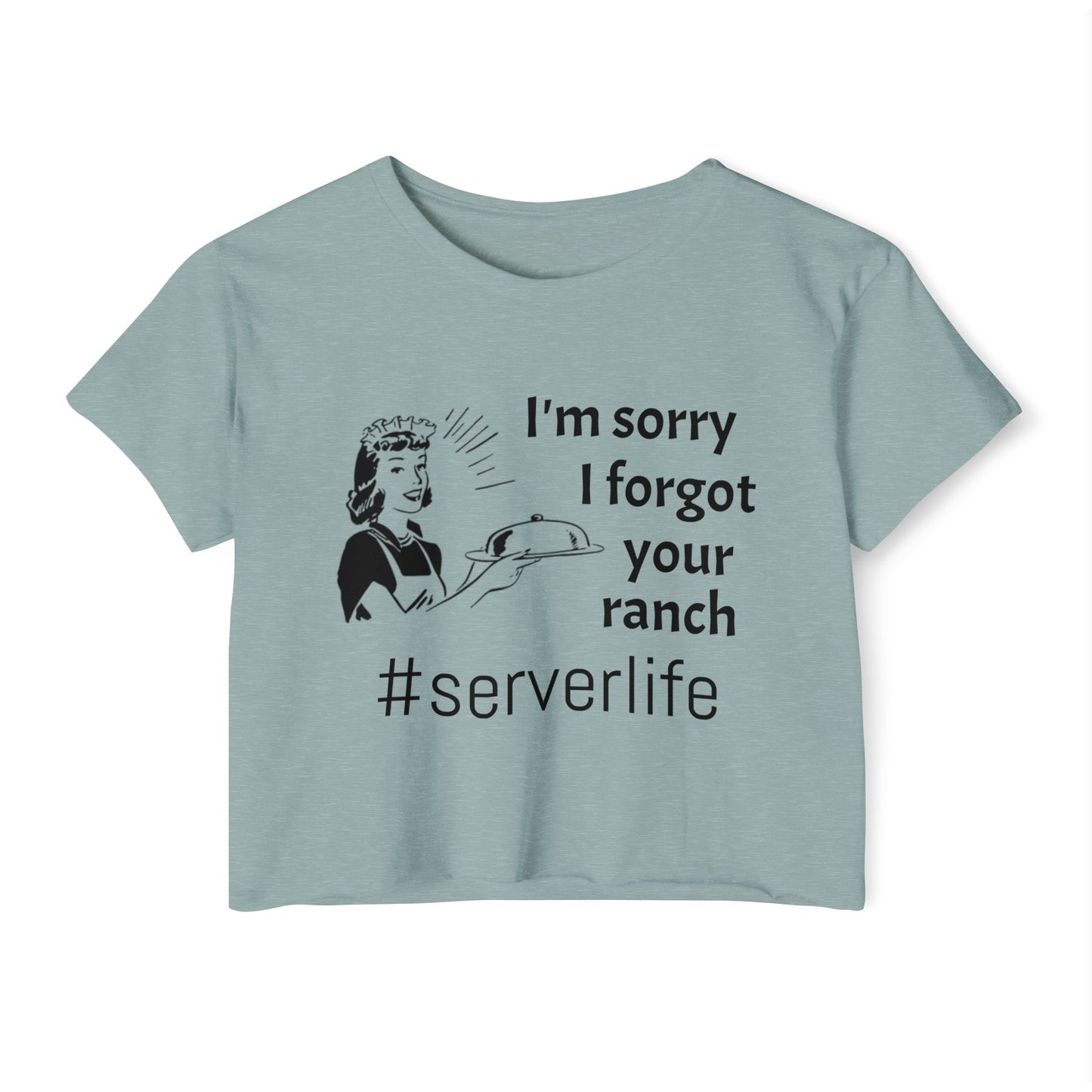 Festival Crop Top - Server Life Tee, Cute Summer Shirt, Music Festival Outfit, Gift for Waitresses, Funny Graphic T-Shirt
