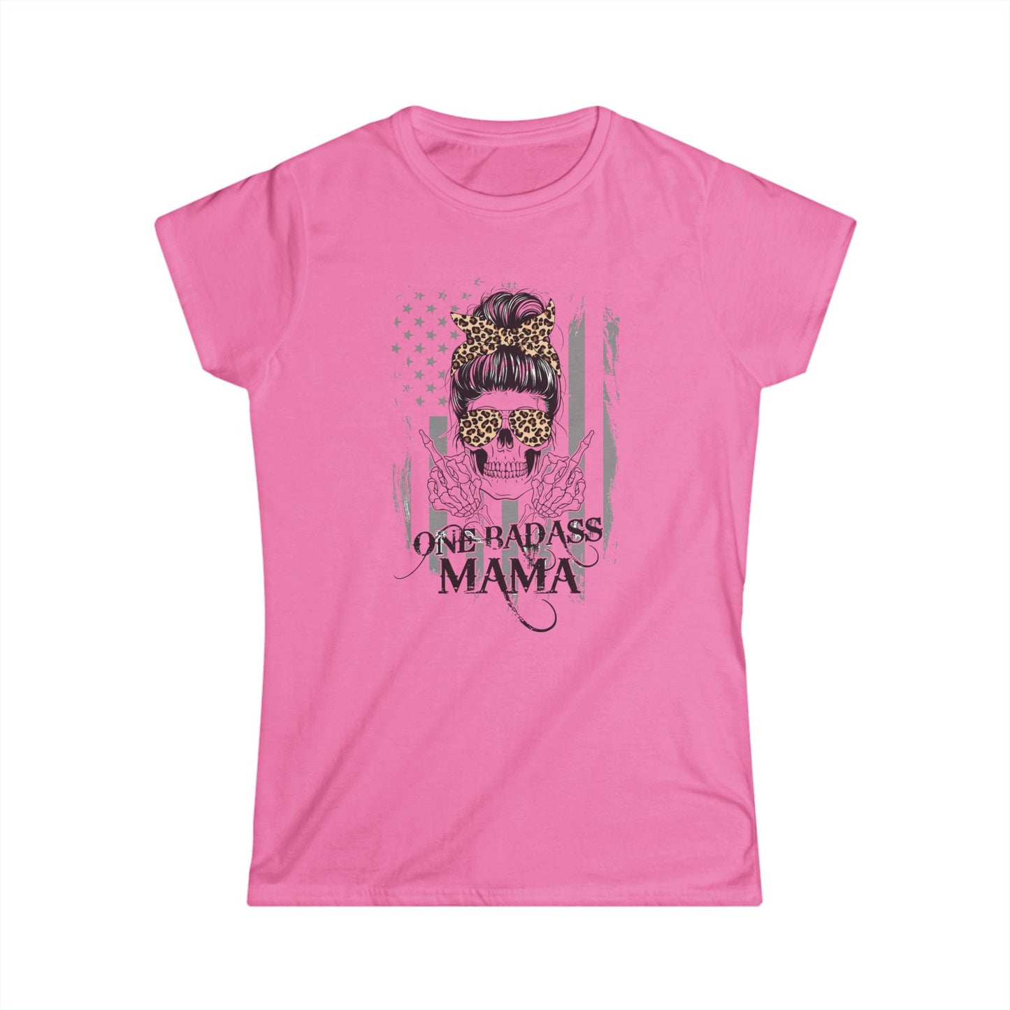 One Badass Mama Women's Softstyle Tee - Trendy Graphic T-Shirt for Moms