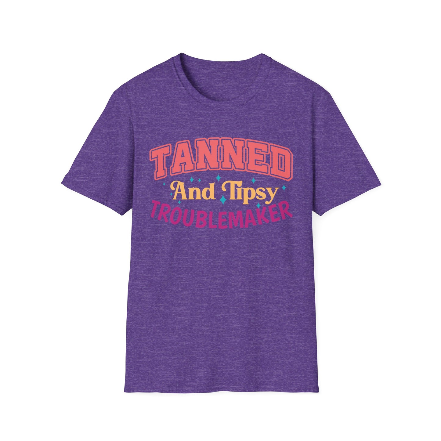 T-Shirt - Tanned and Tipsy Troublemaker Unisex Softstyle Tee