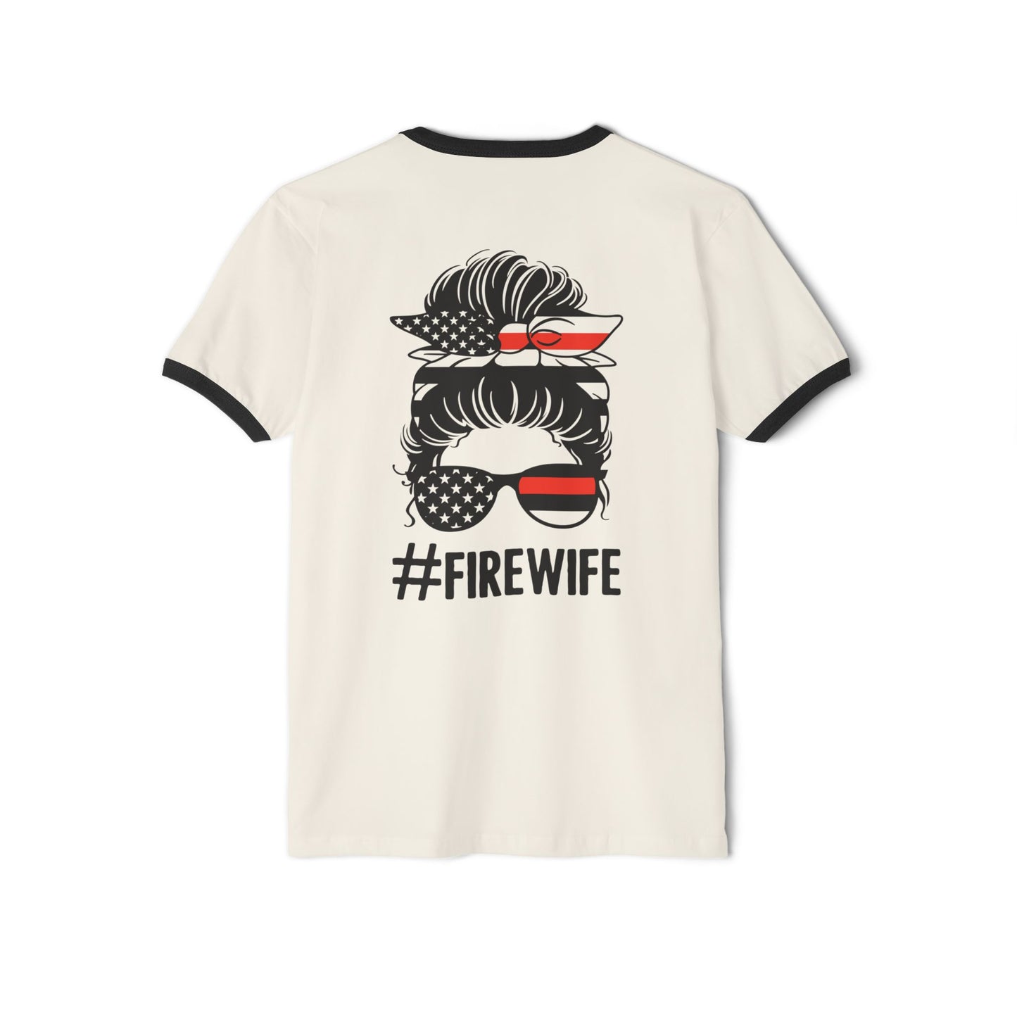 Fire Wife Unisex Cotton Ringer T-Shirt - Supportive & Stylish Apparel for Firefighters' Families