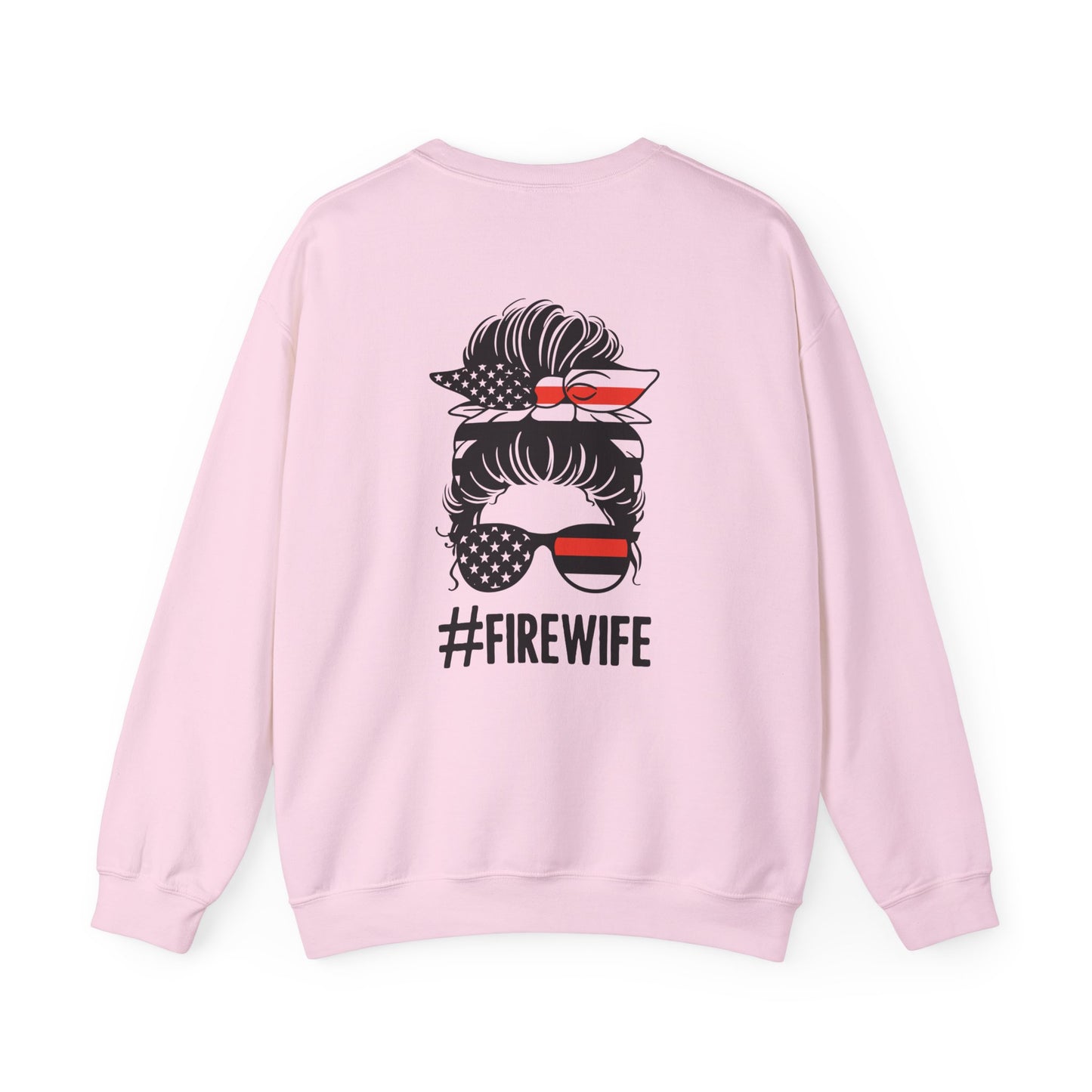 Fire Wife Sweatshirt - Unisex Heavy Blend™ Crewneck with Patriotic Design