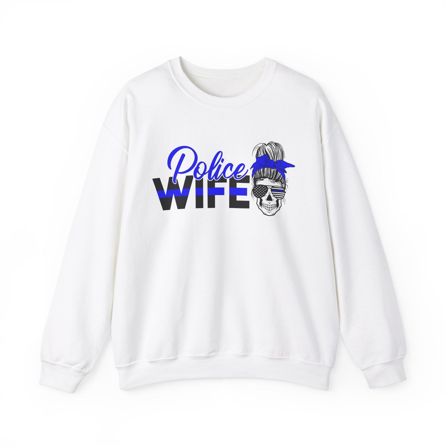 Police Wife Unisex Heavy Blend™ Crewneck Sweatshirt - Supportive Gift for Police Spouses