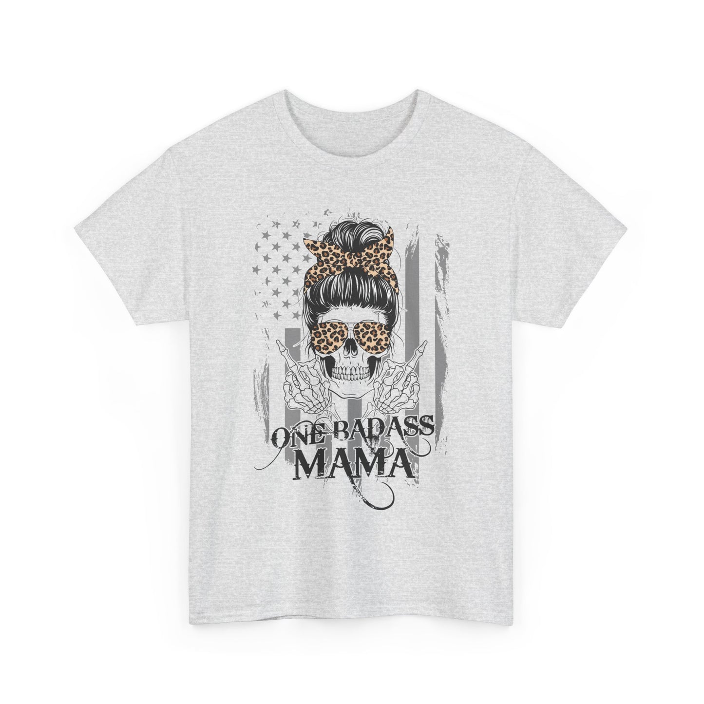 One Badass Mama Unisex Heavy Cotton Tee - Trendy Graphic Shirt for Moms