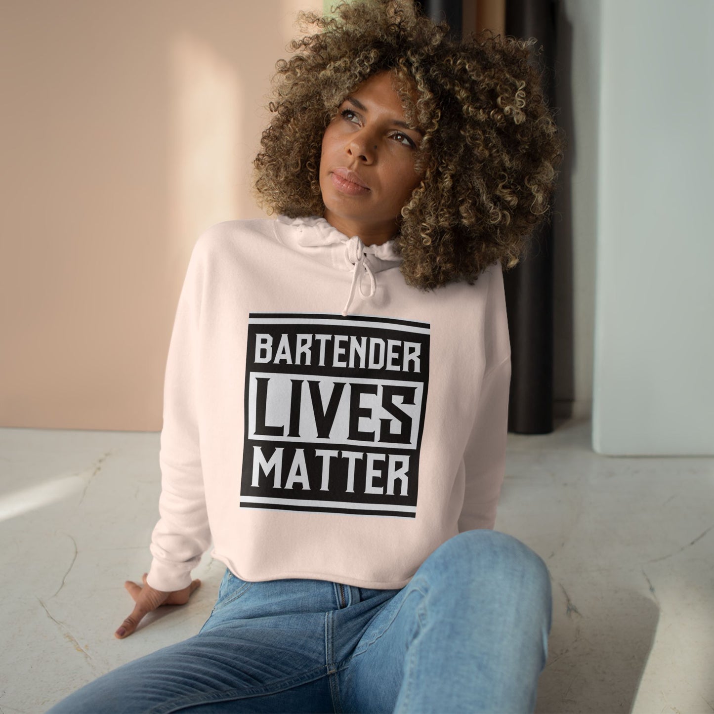 Bartender Lives Matter Crop Hoodie - Support Your Local Bartender