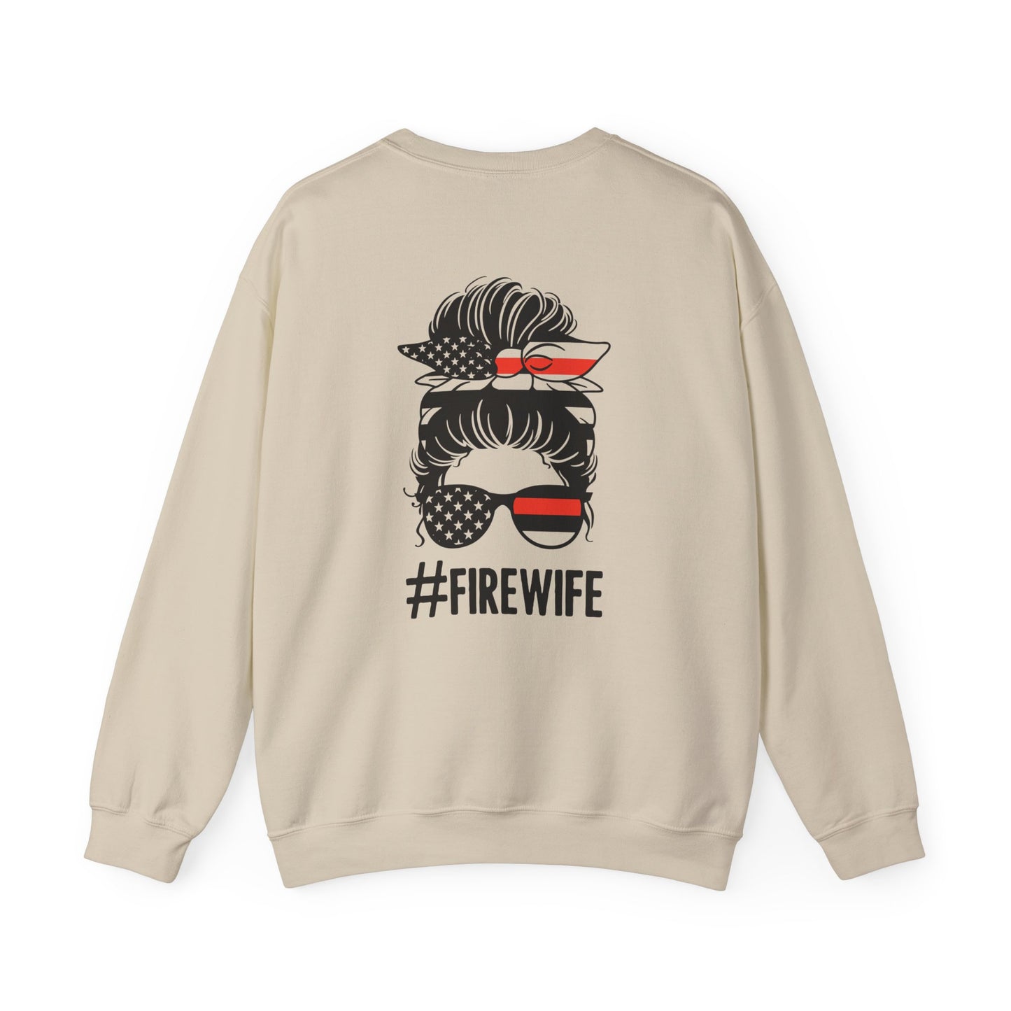 Fire Wife Sweatshirt - Unisex Heavy Blend™ Crewneck with Patriotic Design