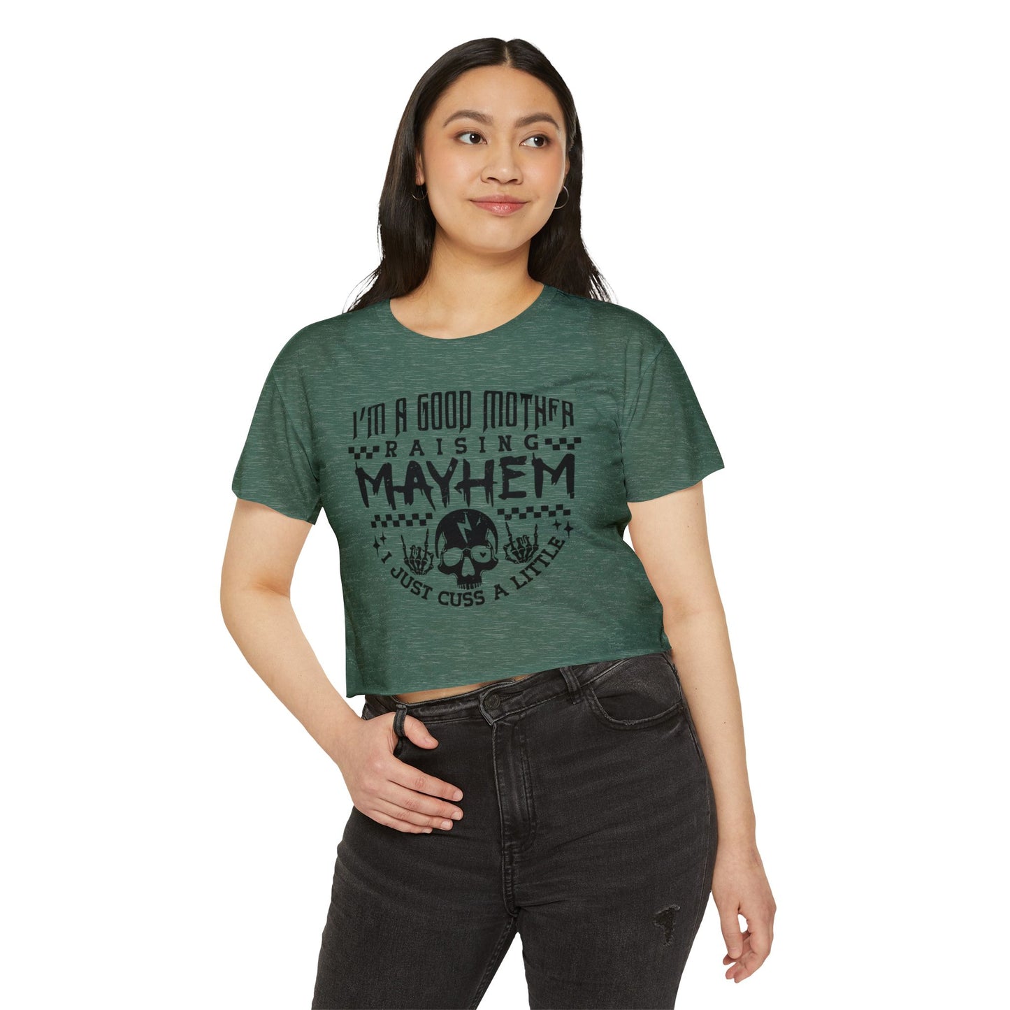Women's Festival Crop Top - Vintage Style Graphic Tee for Moms, Perfect for Festivals, Concerts, Parties, Birthdays