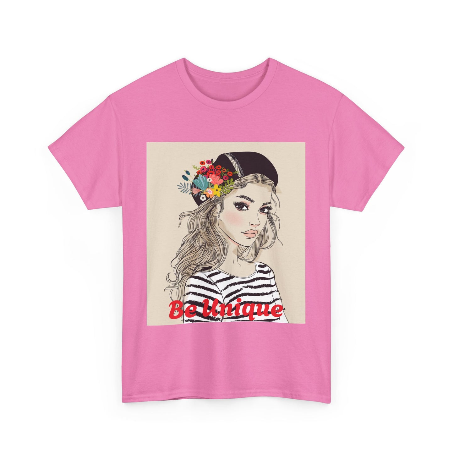 Floral Portrait Unisex Heavy Cotton Tee - Stylish & Comfortable