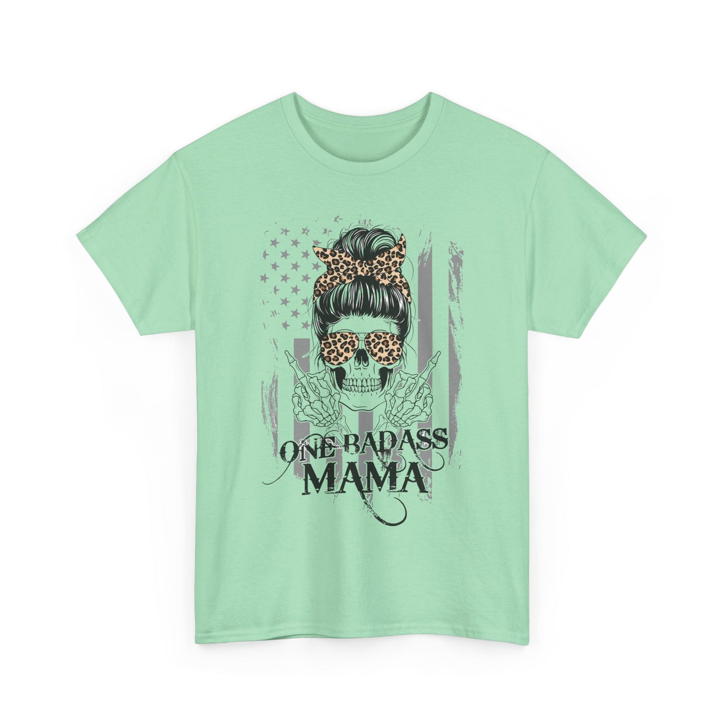 One Badass Mama Unisex Heavy Cotton Tee - Trendy Graphic Shirt for Moms