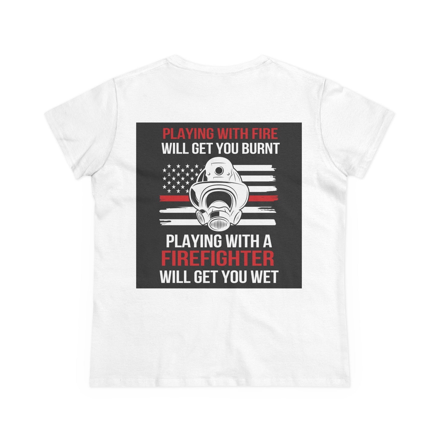 Firefighter Wife Cotton Tee - Supportive Gift for Her, Casual Wear, Patriotic Apparel, Unique Firefighter Gift, Everyday Comfort