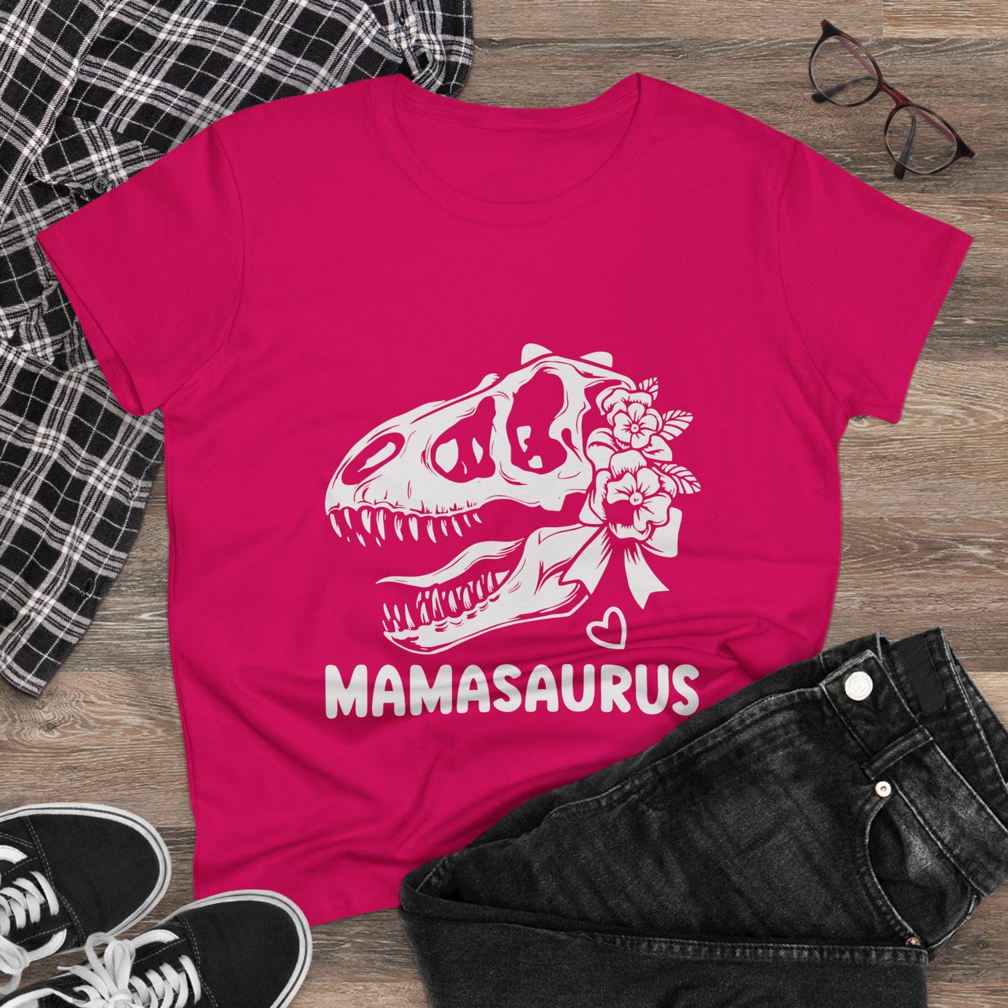Mamasaurus Graphic Tee - Fun Women's Midweight Cotton T-Shirt