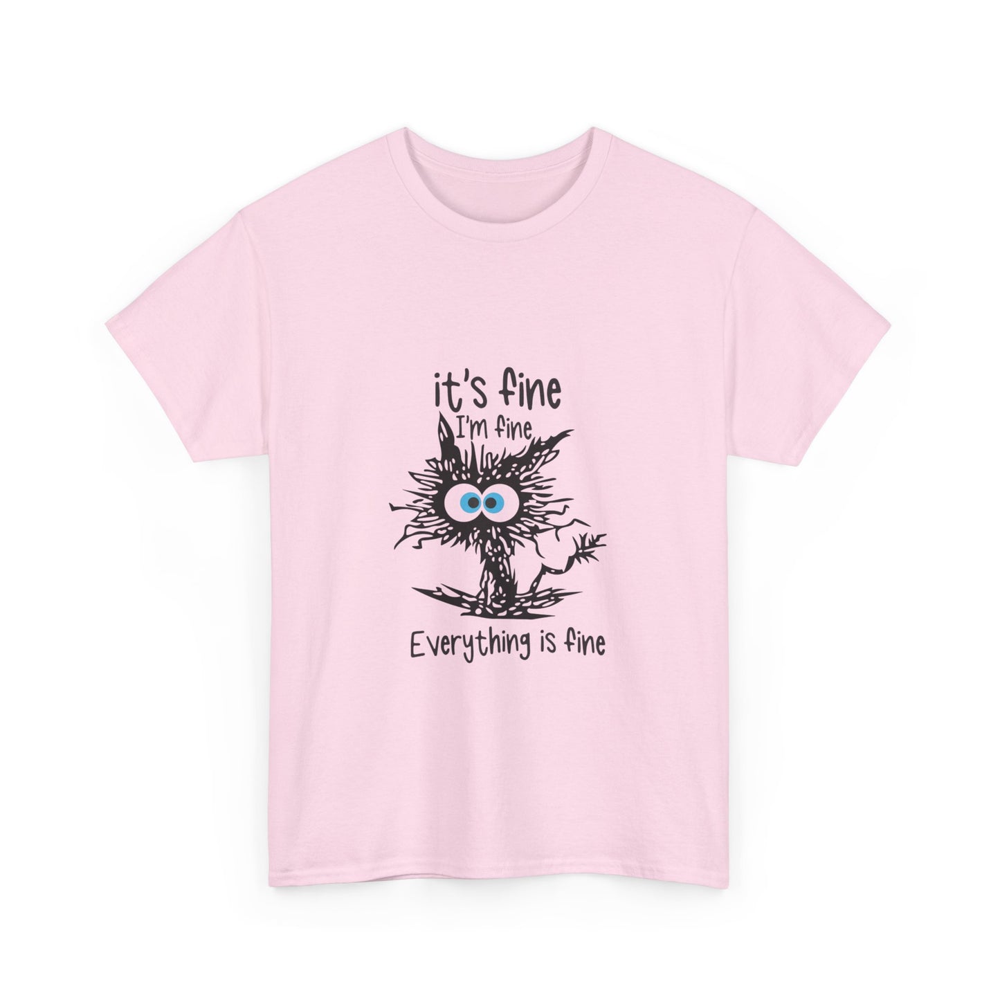 It's Fine Unisex Heavy Cotton Tee - Casual Comfort with Whimsical Design