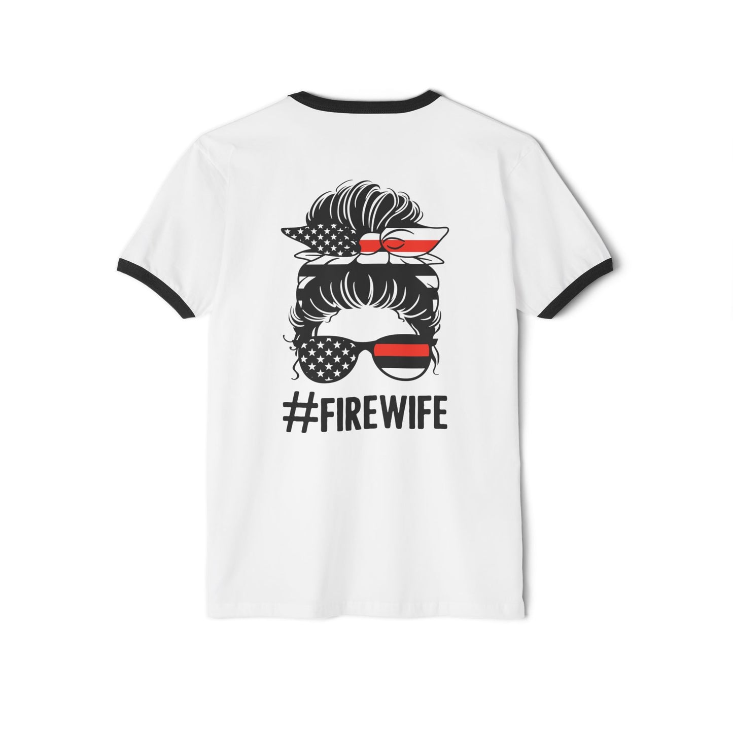 Fire Wife Unisex Cotton Ringer T-Shirt - Supportive & Stylish Apparel for Firefighters' Families