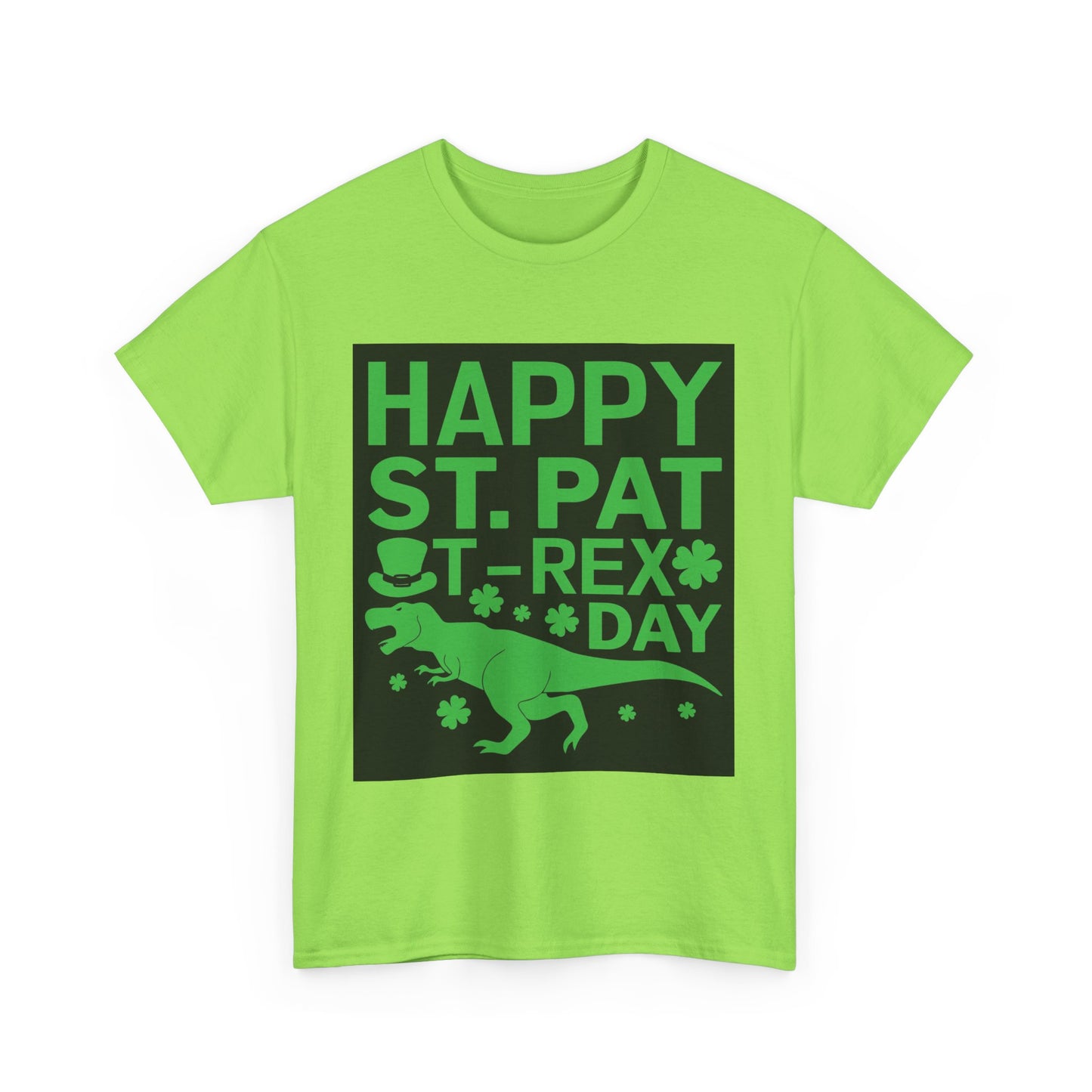 Happy St. Patrick's Day T-Rex Unisex Heavy Cotton Tee