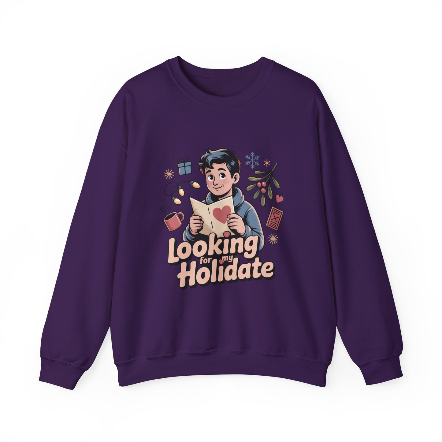 Looking for Holidate Sweatshirt | Holiday Romance Illustration