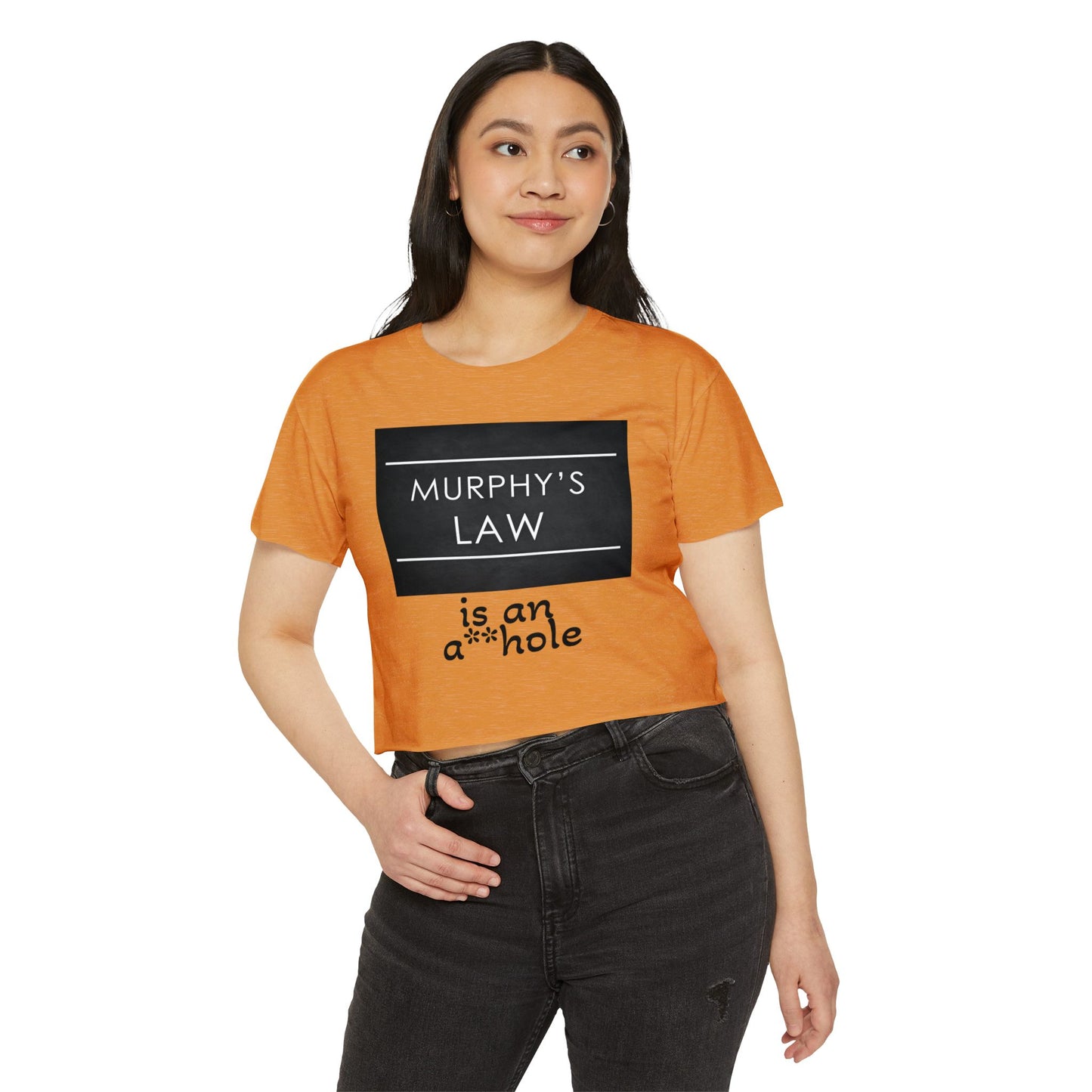 Murphy's Law Women's Festival Crop Top, Fun Summer Tee, Casual Streetwear, Gift for Her, Festival Outfit, Funny Quote Shirt