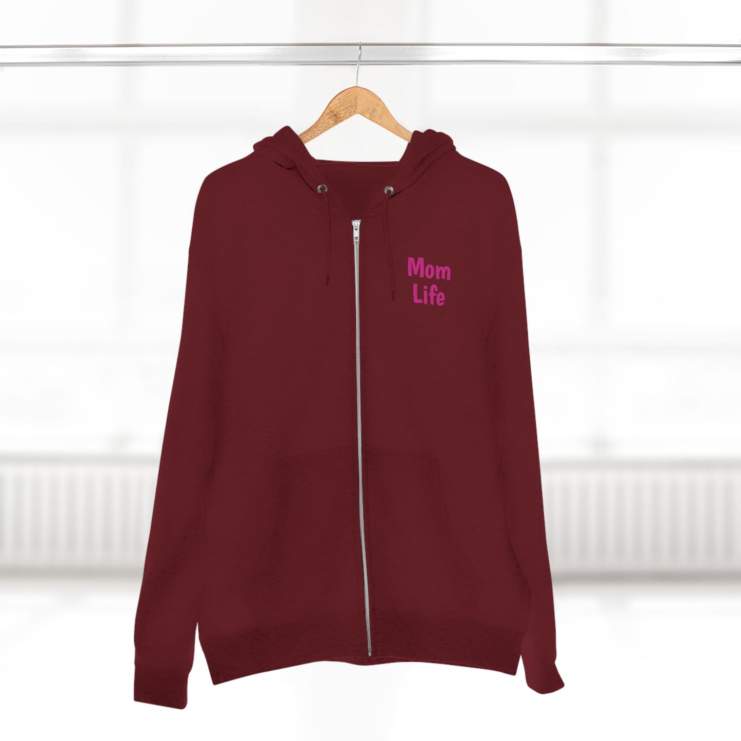 Mom Life Floral Unisex Zip Hoodie - Cozy Casual Wear for Moms