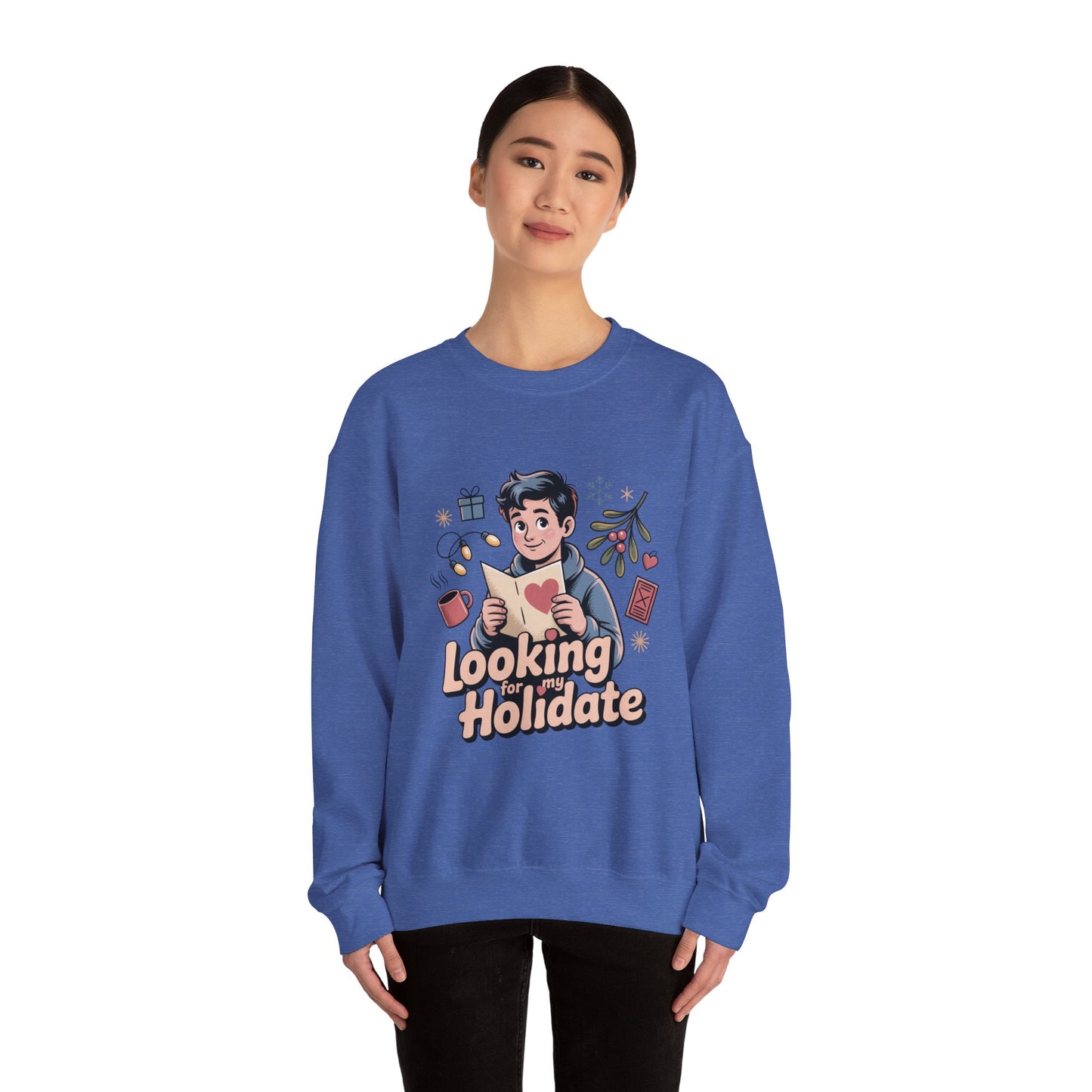 Looking for Holidate Sweatshirt | Holiday Romance Illustration