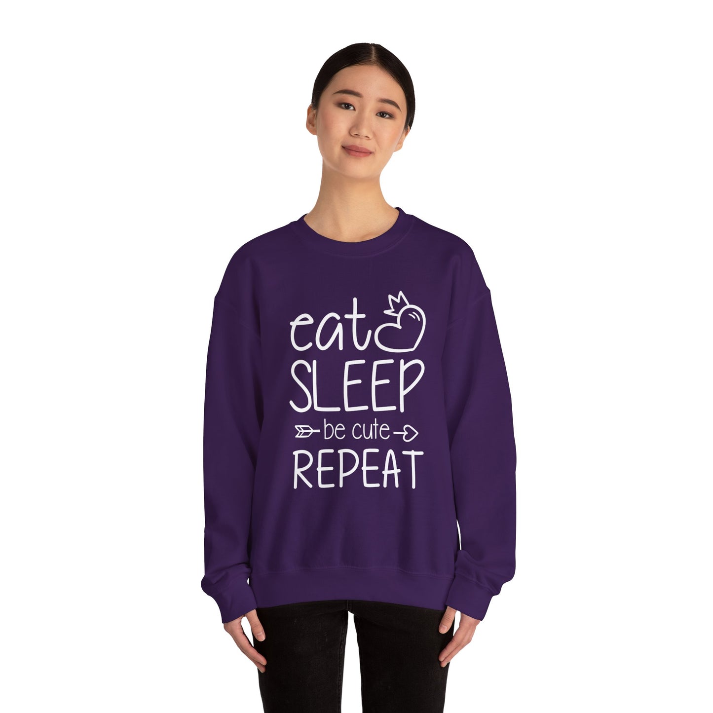 Eat Sleep Be Cute Repeat Crewneck Sweatshirt - Unisex Heavy Blend™