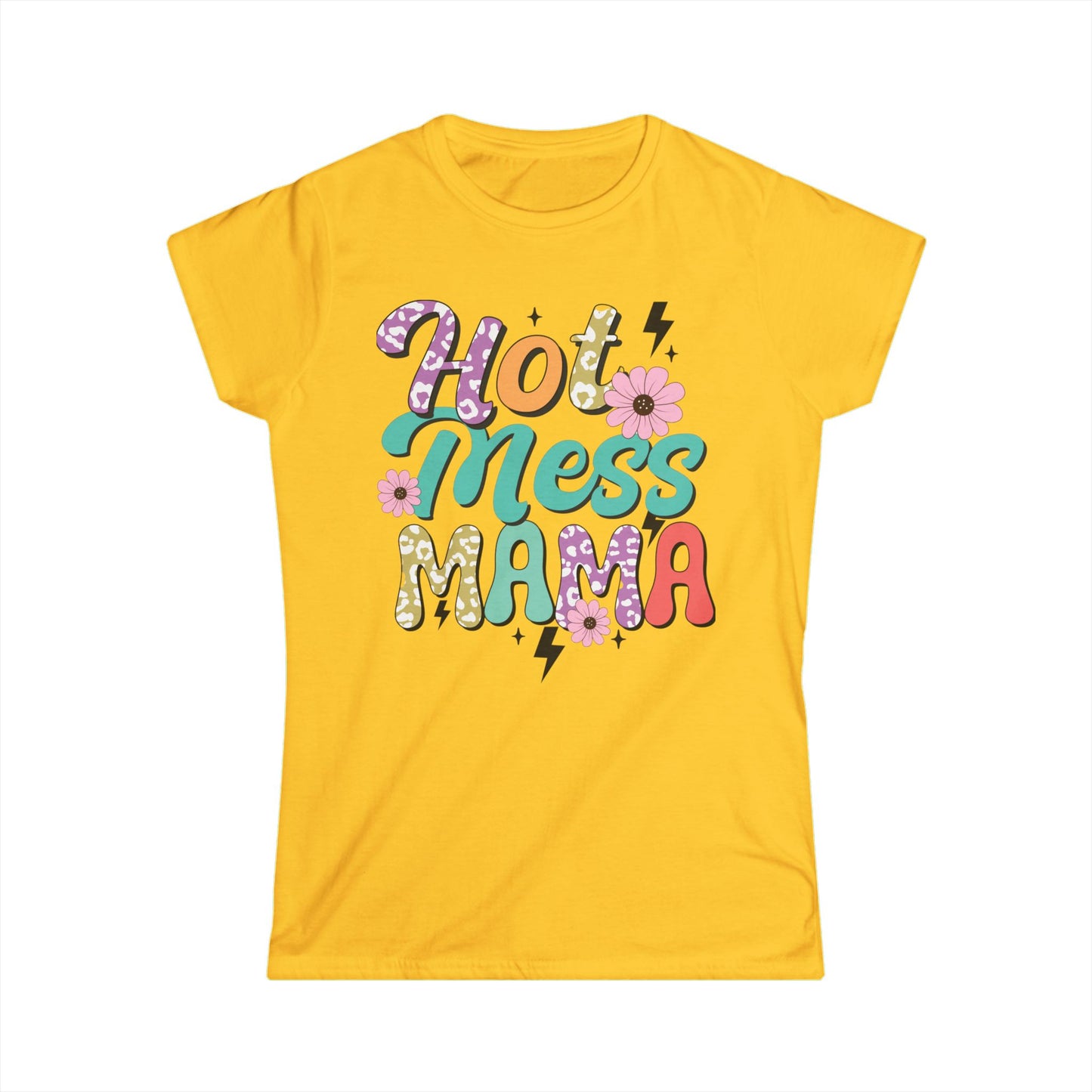 Hot Mess Mama Women's Tee - Fun, Casual Wear for Moms, Great for Mother's Day, Birthday Gift, Family Gatherings, Everyday Style