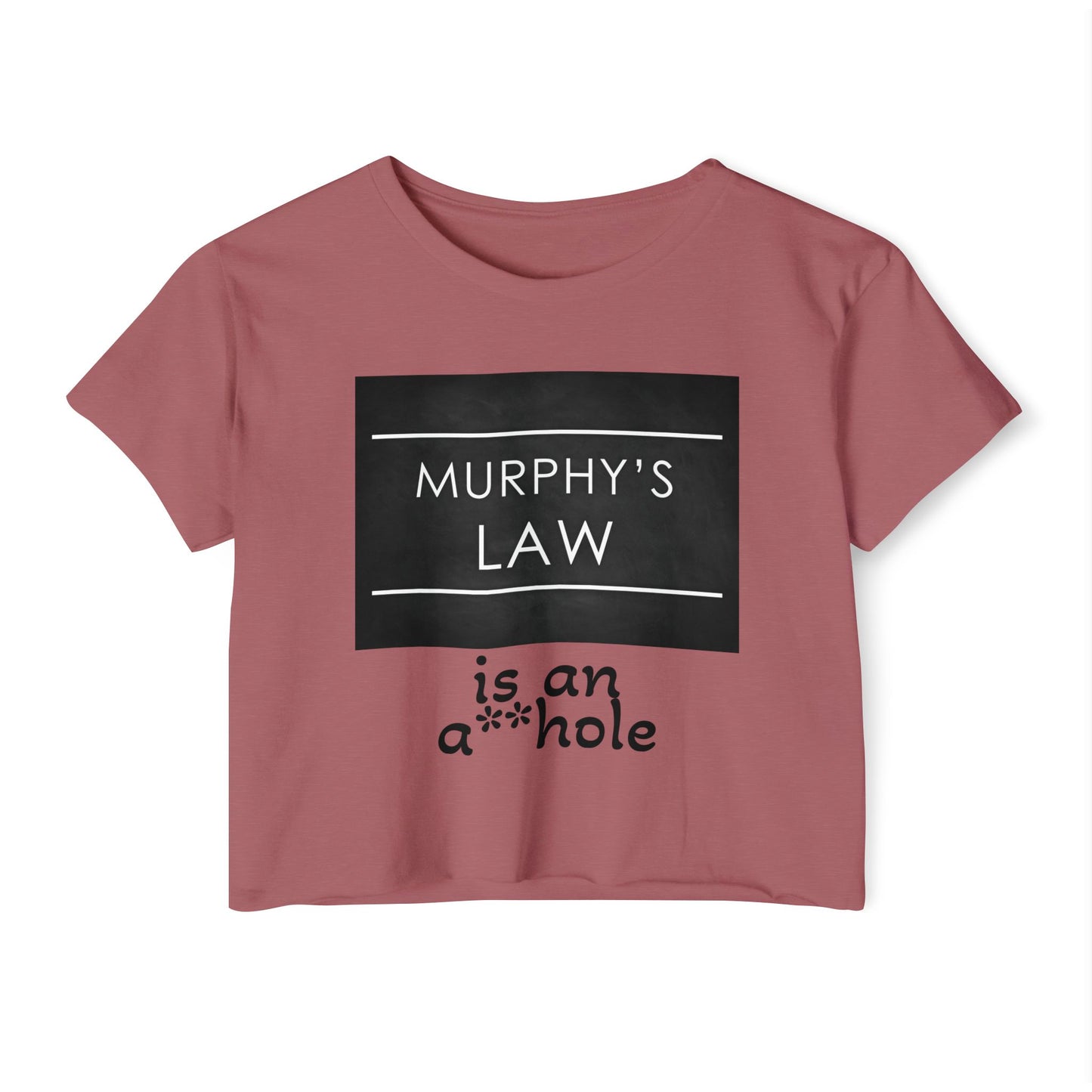 Murphy's Law Women's Festival Crop Top, Fun Summer Tee, Casual Streetwear, Gift for Her, Festival Outfit, Funny Quote Shirt