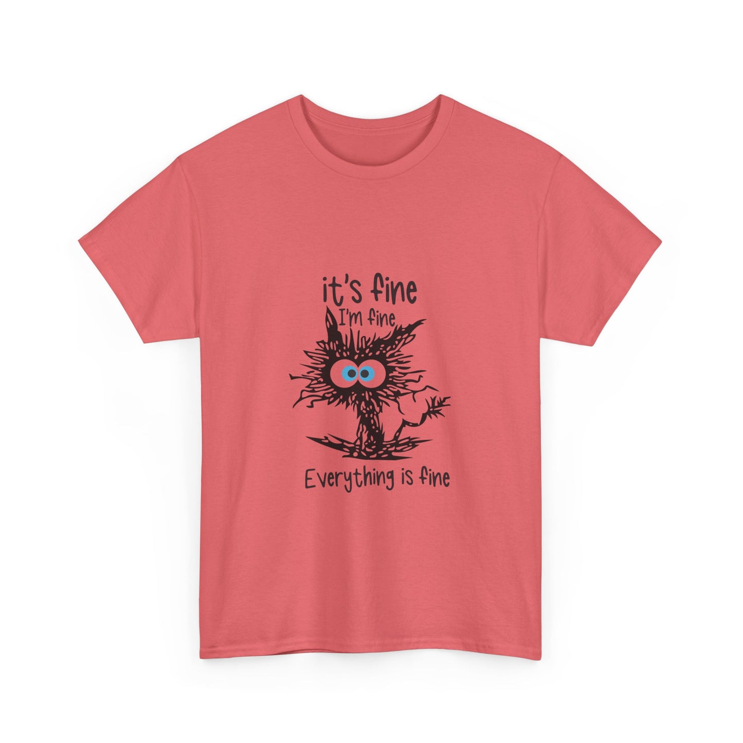 It's Fine Unisex Heavy Cotton Tee - Casual Comfort with Whimsical Design