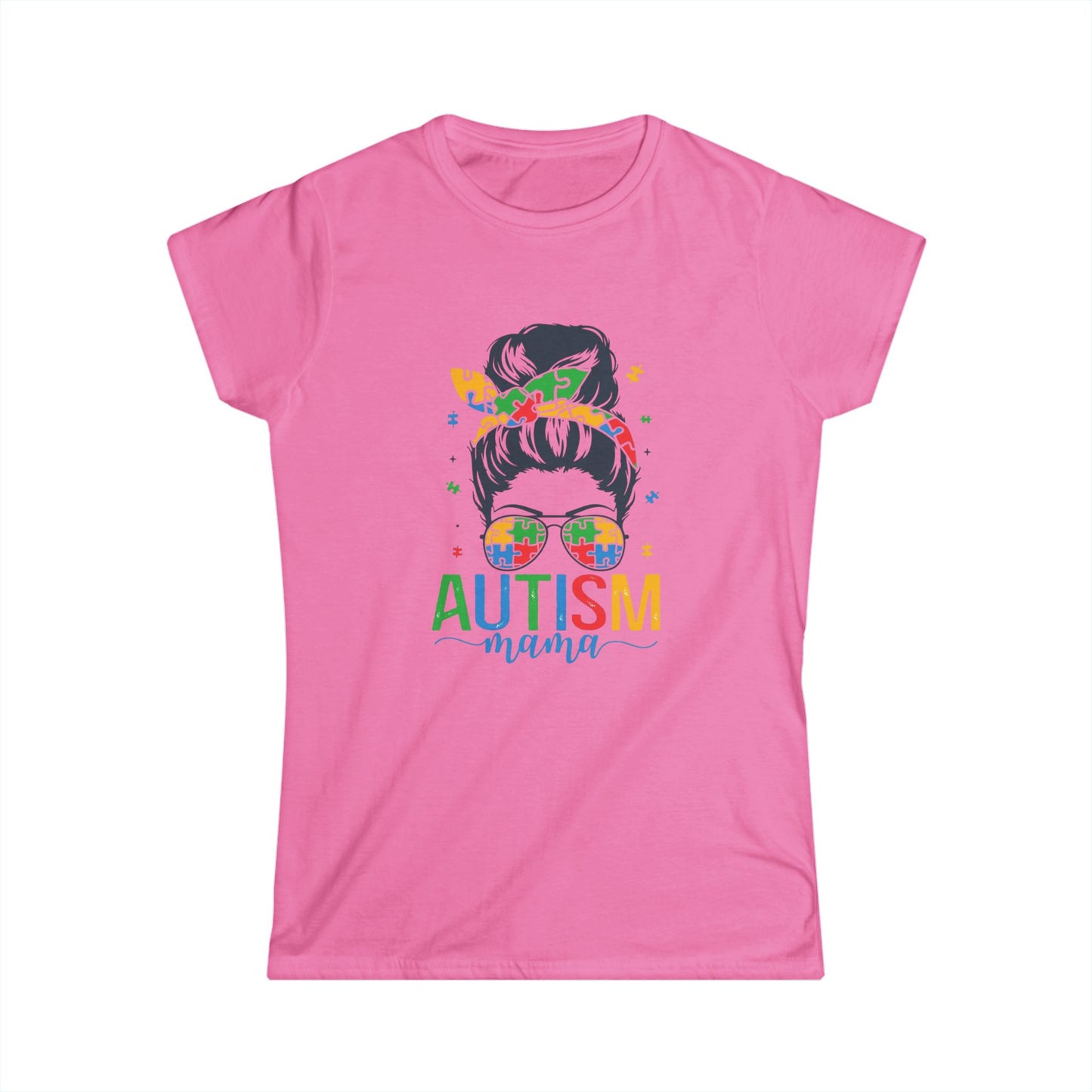 Autism Mama Women's Softstyle Tee | Supportive T-Shirt, Gift for Moms, Autism Awareness, Comfortable Casual Wear, Colorful Design