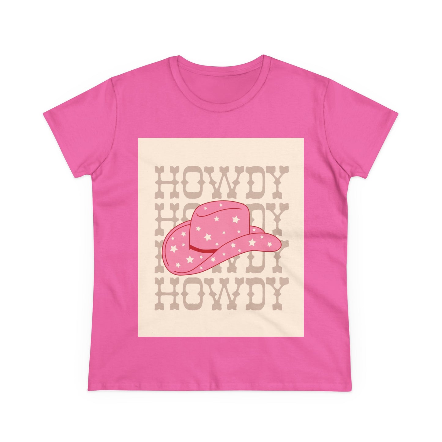 Howdy Pink Cowgirl Tee - Cute Vintage Graphic T-Shirt for Women, Casual Wear, Summer, Country Concerts, Birthday Gifts, Cute Outfits