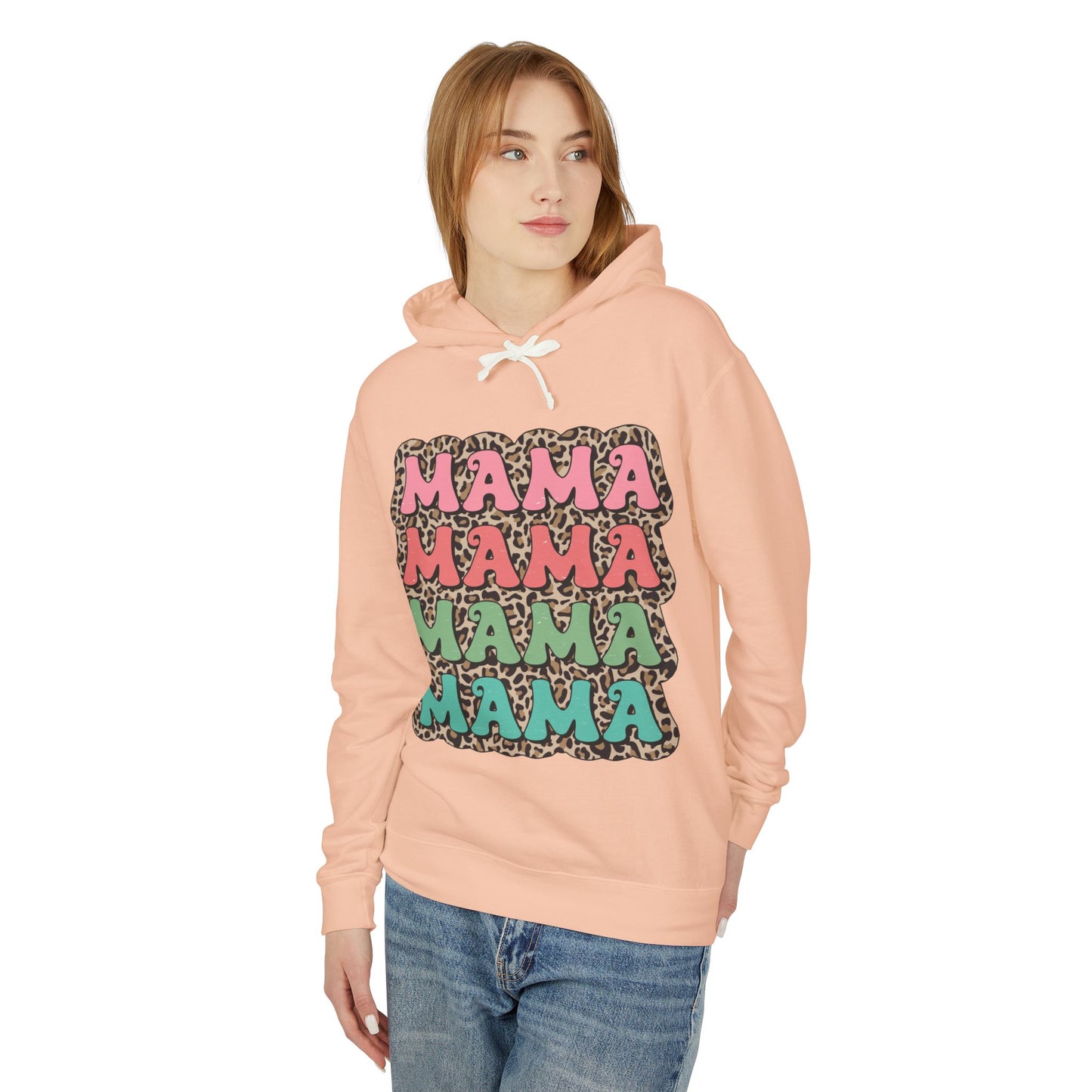 Mama Leopard Print Lightweight Hoodie for Moms