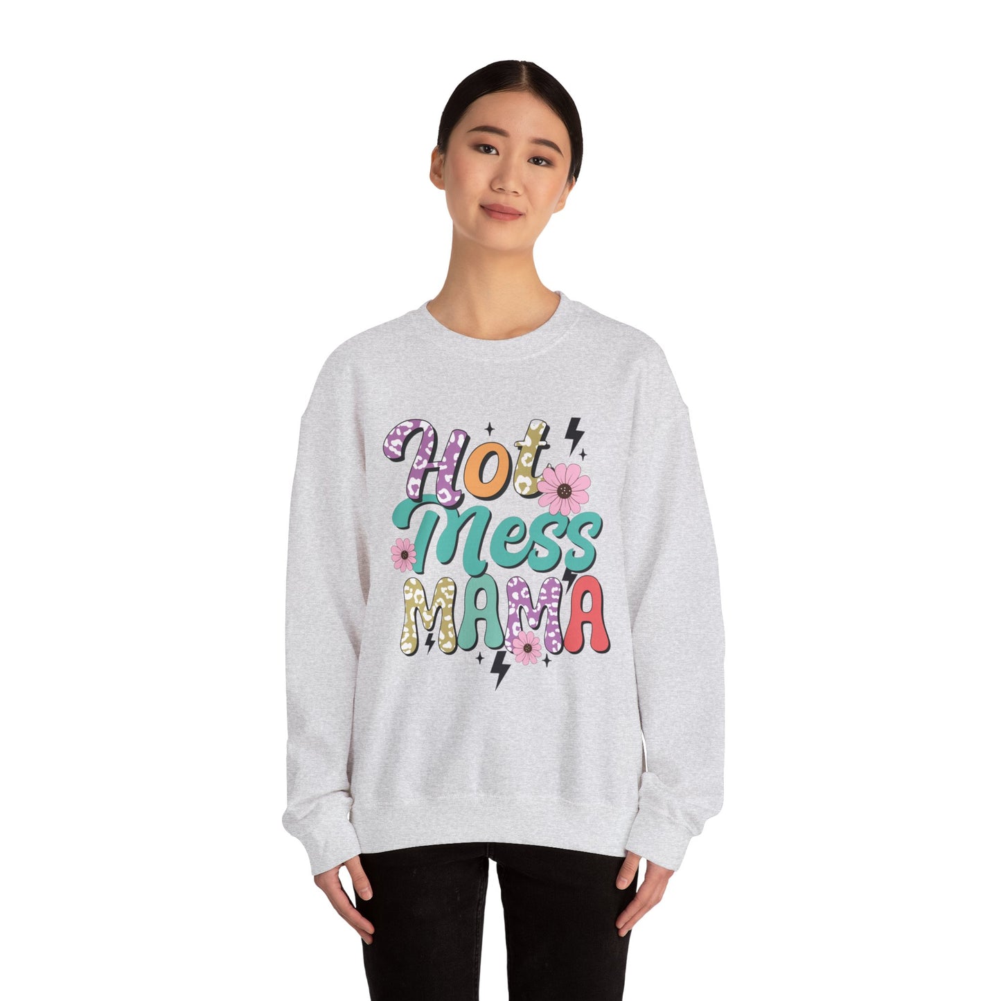 Hot Mess Mama Sweatshirt | Cozy Gift for Moms | Fun and Stylish Crewneck | Perfect for Casual Wear, Birthdays, Mother’s Day, Celebrations