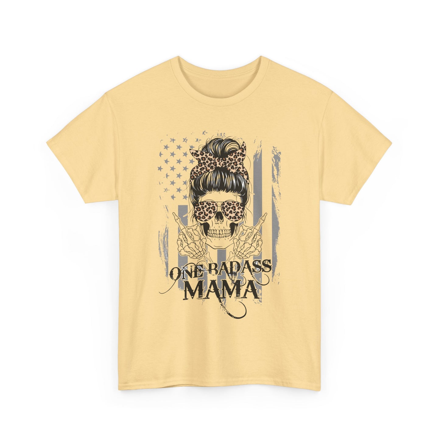 One Badass Mama Unisex Heavy Cotton Tee - Trendy Graphic Shirt for Moms