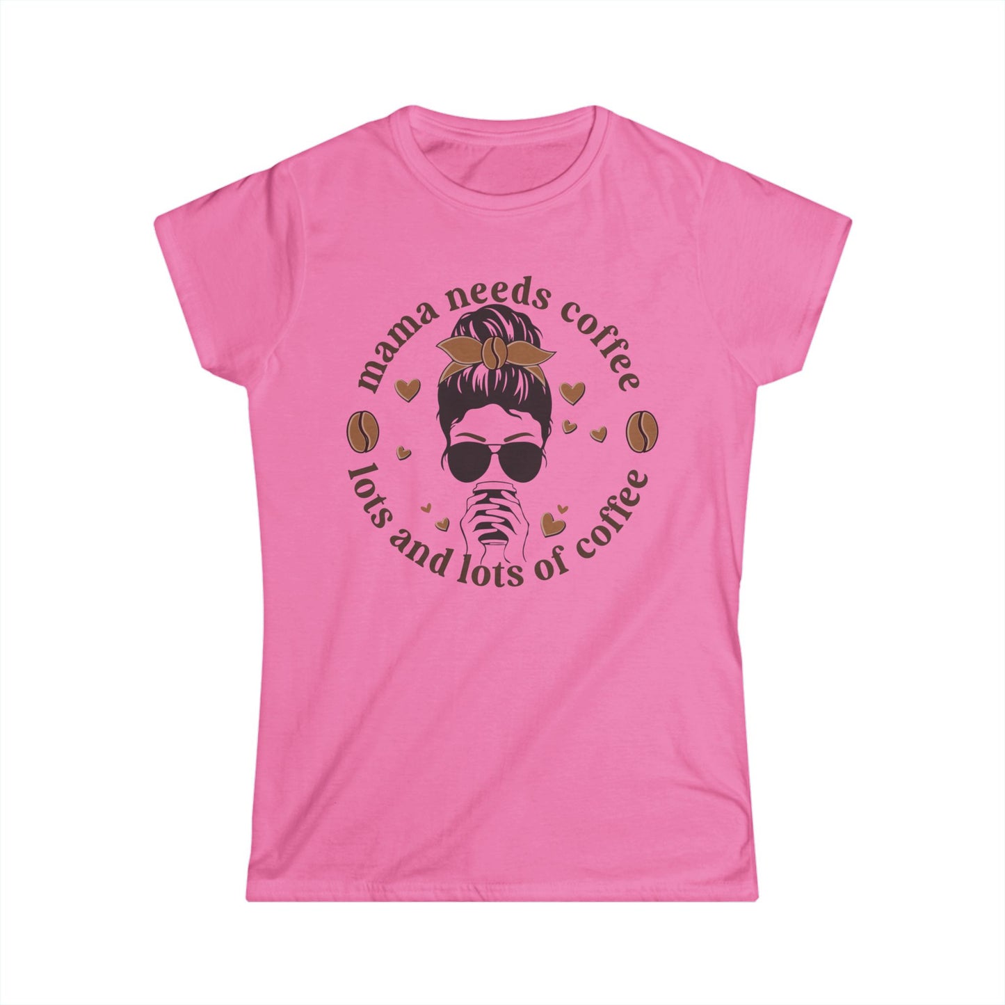 Mama Needs Coffee Women's Softstyle Tee - Cute Coffee Lover Shirt