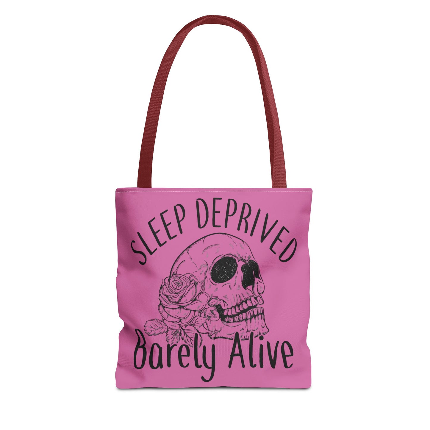 Sleep Deprived Tote Bag - Barely Alive Skull Design for Night Owls and Students