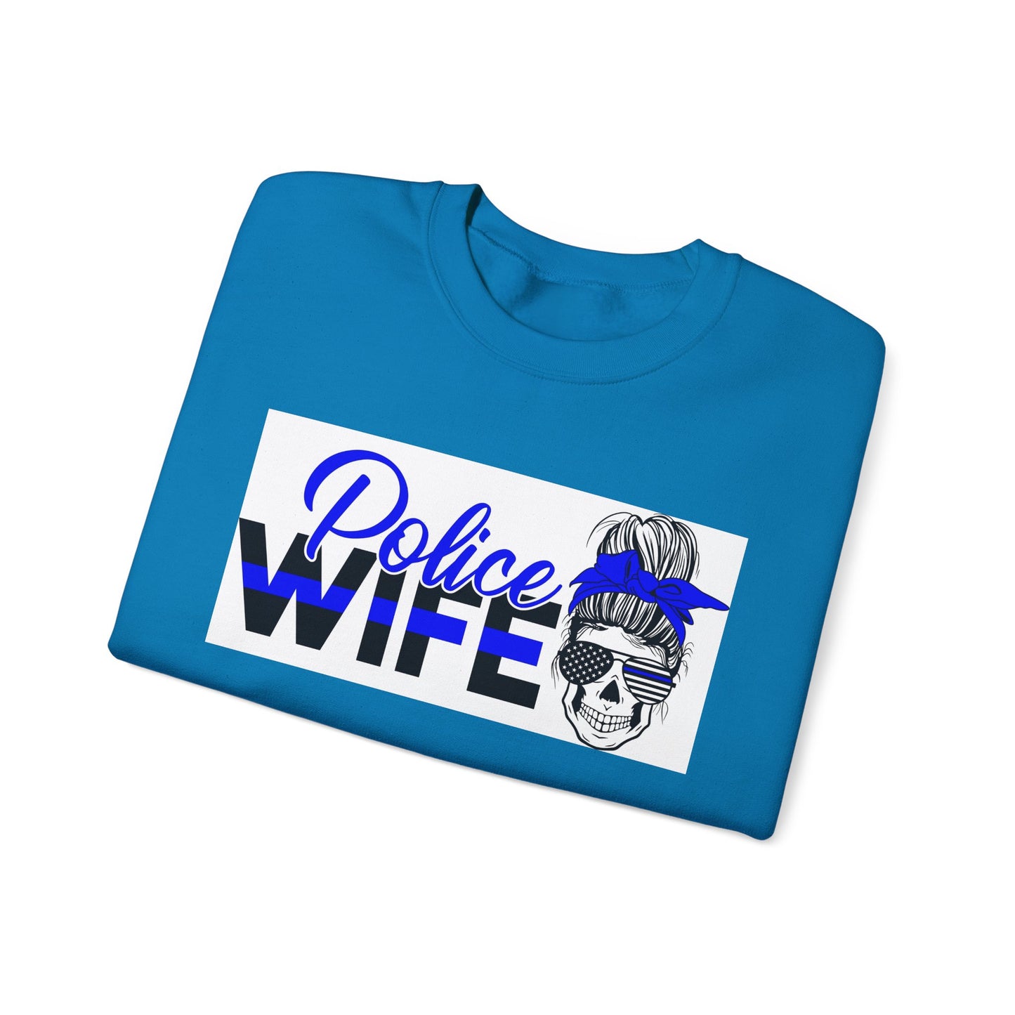 Police Wife Unisex Heavy Blend™ Crewneck Sweatshirt - Supportive Gift for Police Spouses