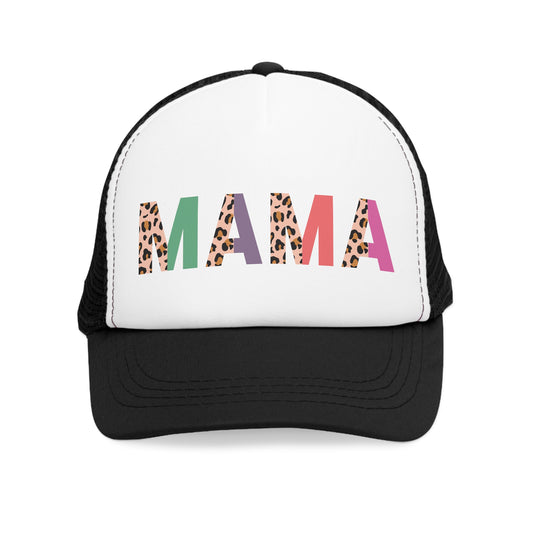 Trendy Mama Mesh Cap with Leopard Print