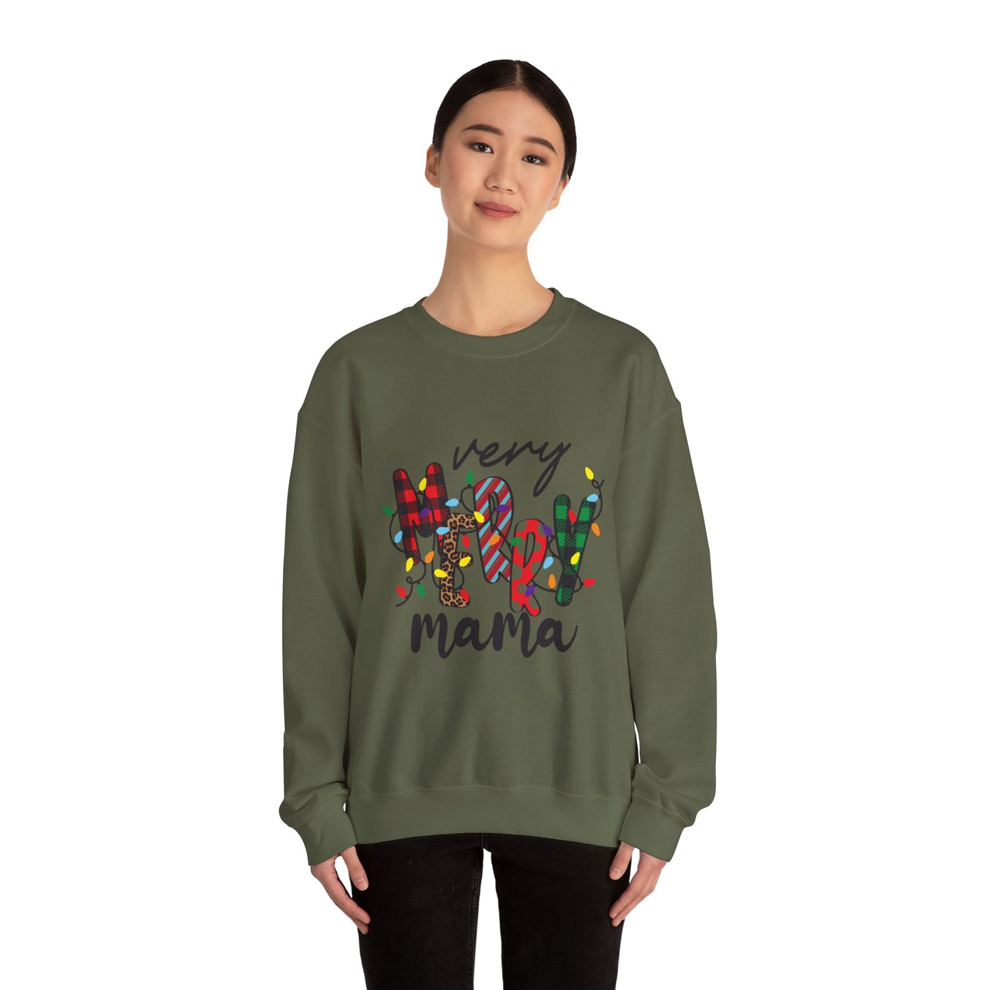Very Merry Mama Sweatshirt | Christmas Mom Holiday Crewneck