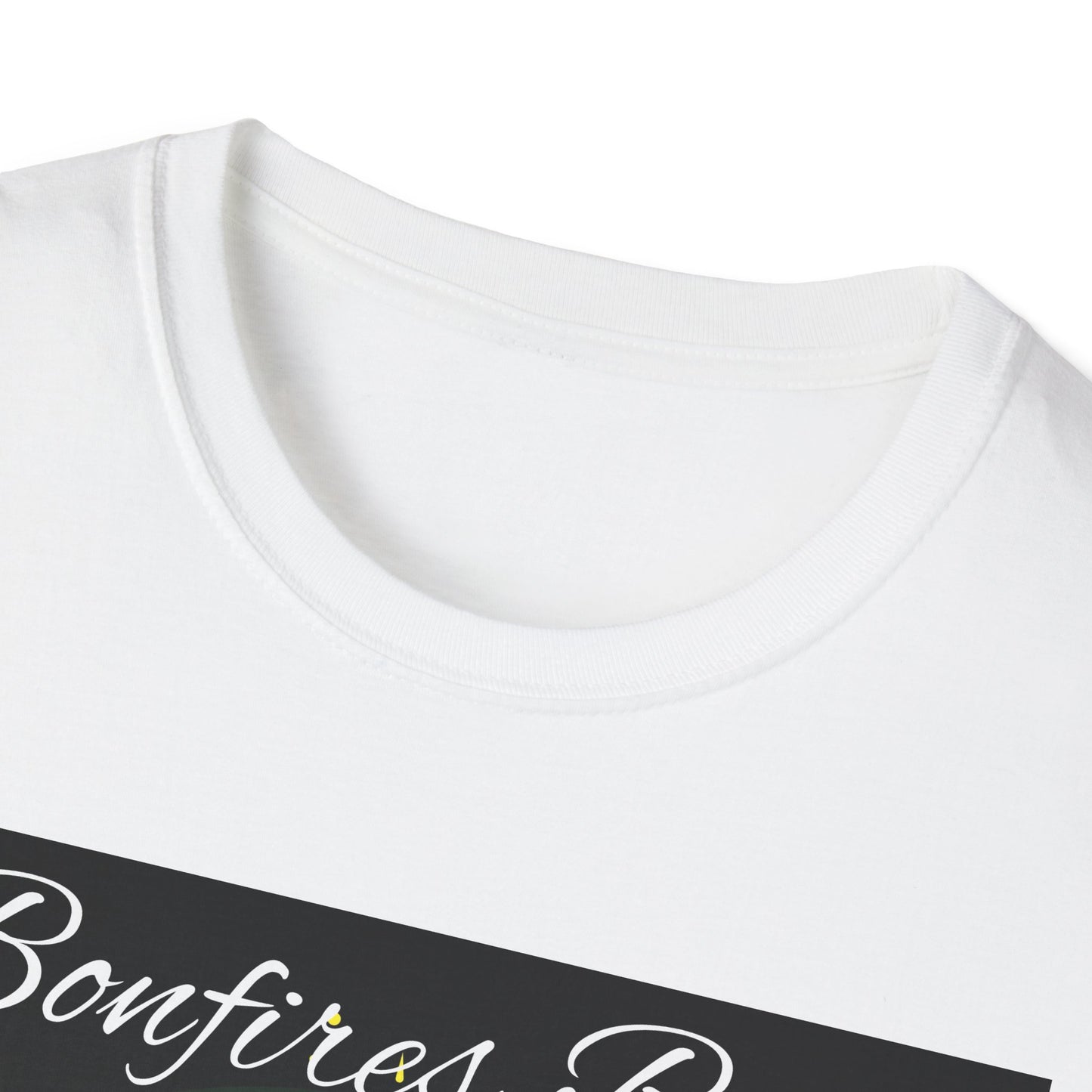 Bowfires, Beer, and Besties Unisex Softstyle T-Shirt - Perfect for Camping and Outdoor Gatherings