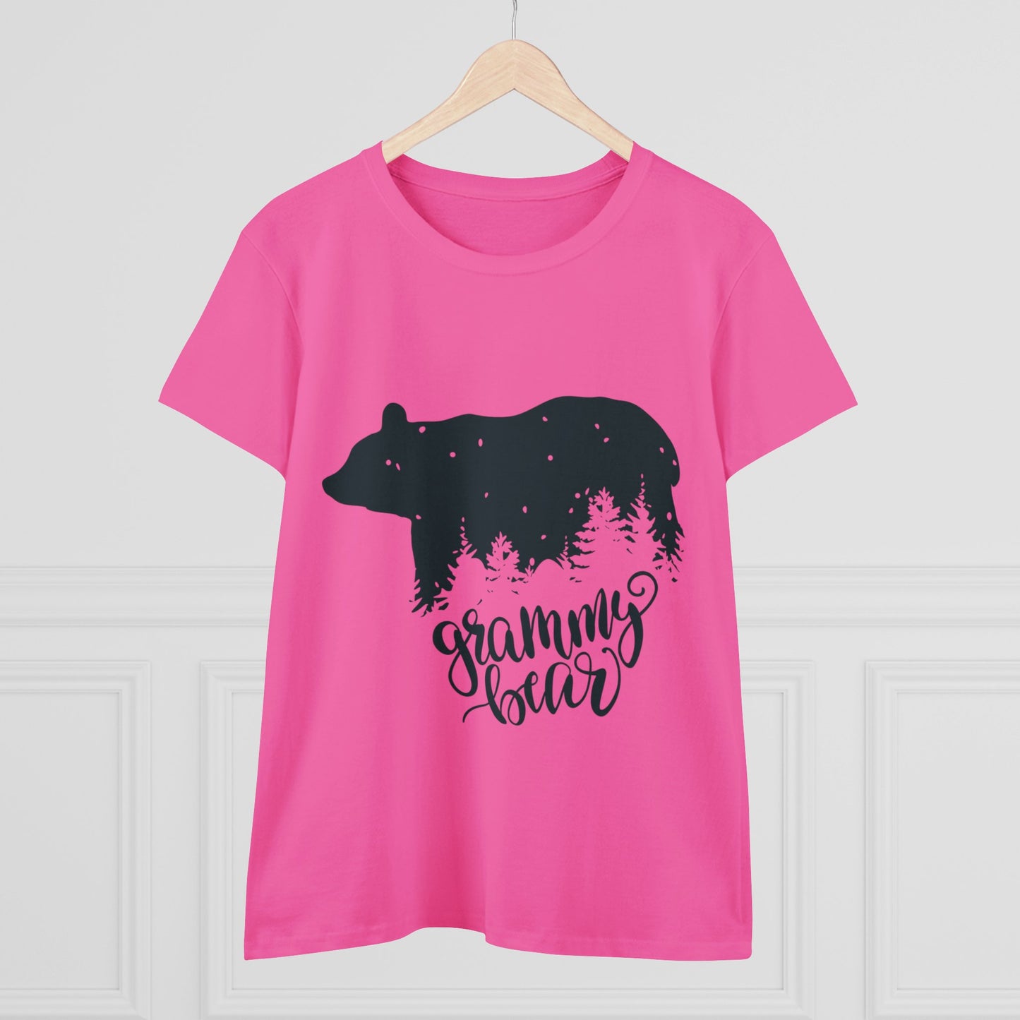 Grammy Bear Women's Midweight Cotton Tee - Cozy Nature Graphic Tee