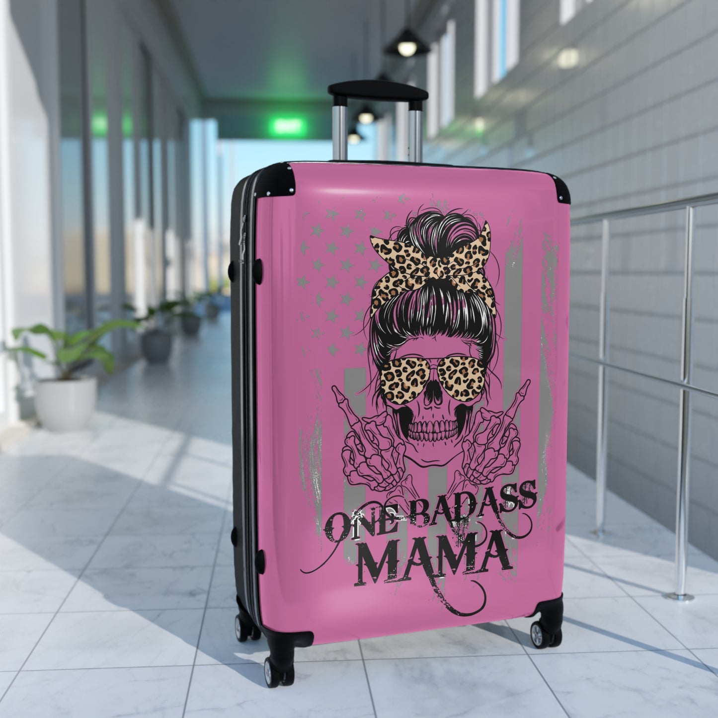 One Badass Mama Luggage Suitcase - Trendy Travel Bag for Empowered Moms