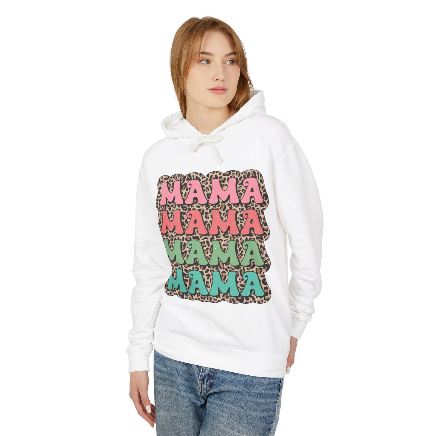 Mama Leopard Print Lightweight Hoodie for Moms