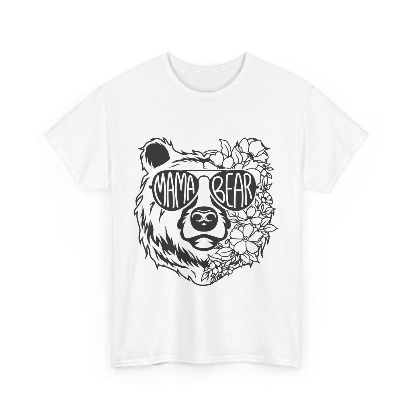 Mama Bear Graphic Unisex Heavy Cotton Tee - Perfect for Moms and Nature Lovers