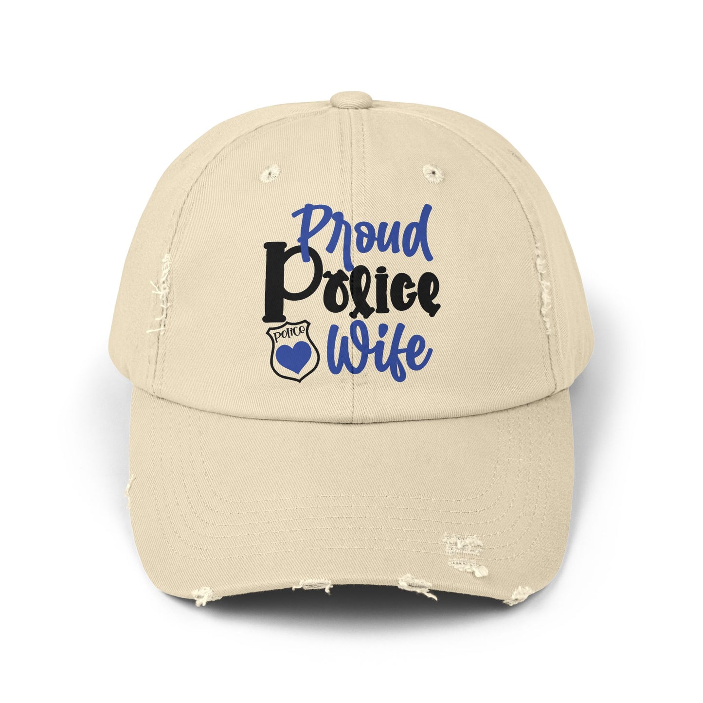 Proud Police Wife Cap, Unisex Distressed Cap for Police Family, Supportive Police Wife Gift, Casual Everyday Hat, Unique Law [...]