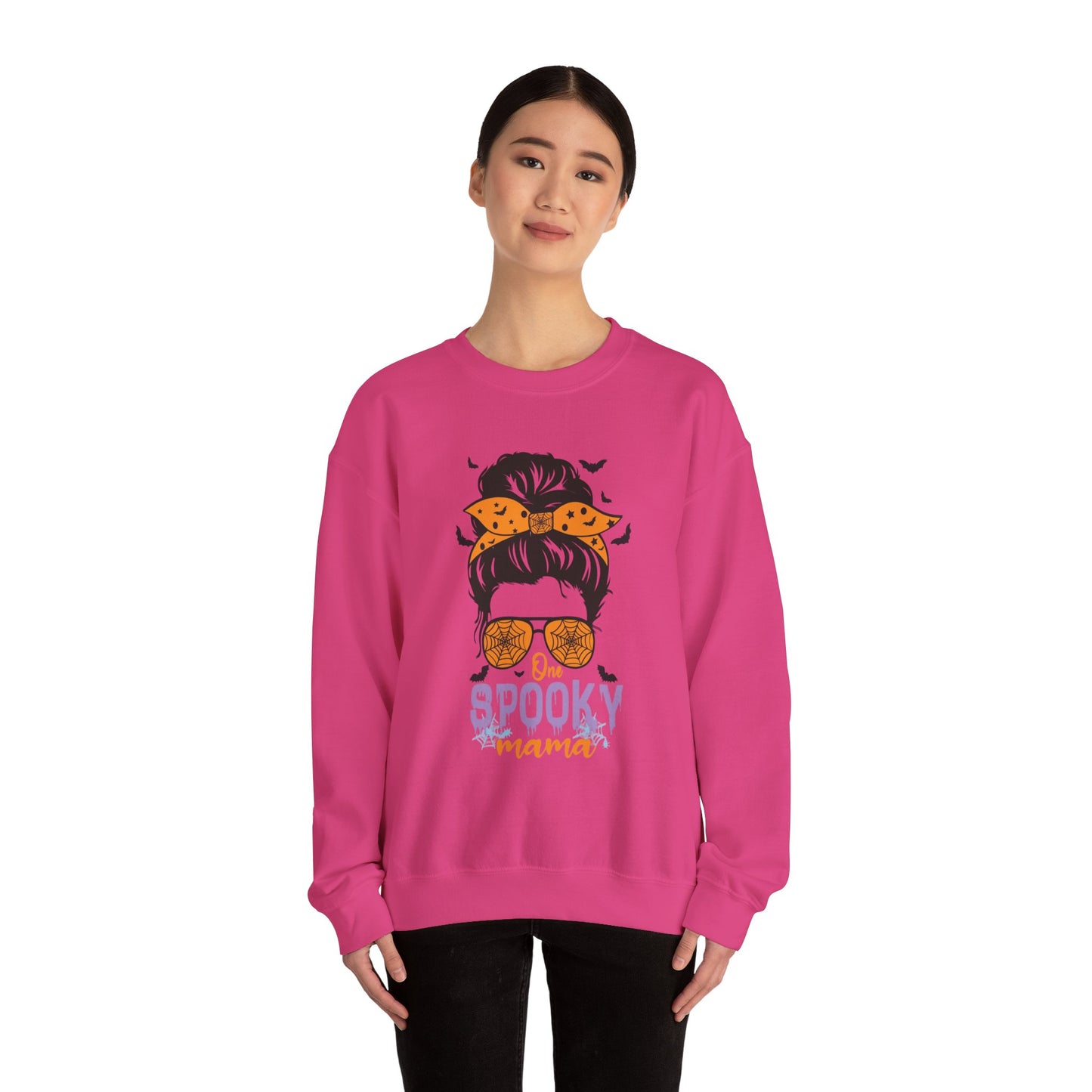 Spooky Mama Crewneck Sweatshirt, Halloween Sweatshirt, Cozy Fall Apparel, Gift for Moms, Trendy Halloween Outfit
