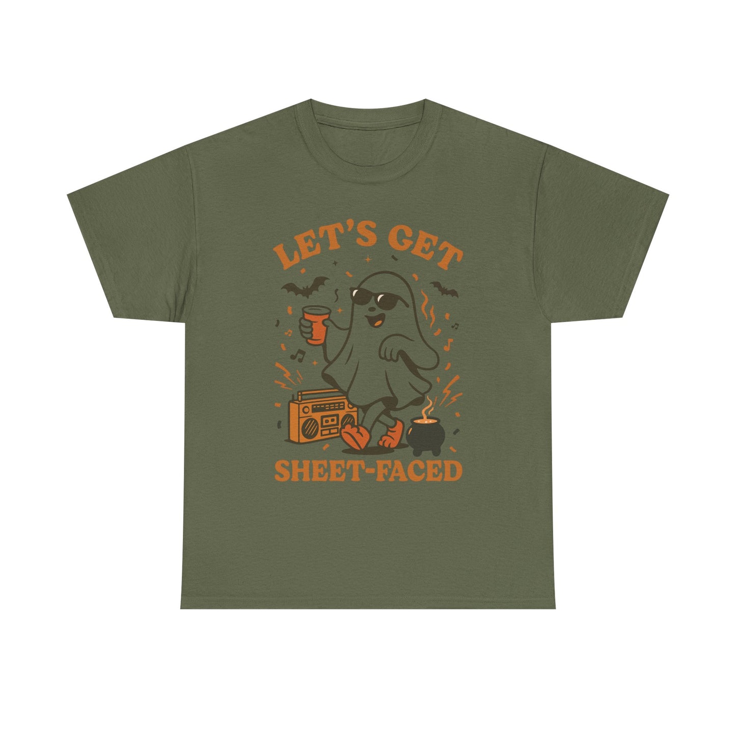 Ghost Party Tee, Halloween Shirt, Unisex Heavy Cotton Tee, Fun Graphic T-Shirt, Casual Wear, October Festivity Apparel