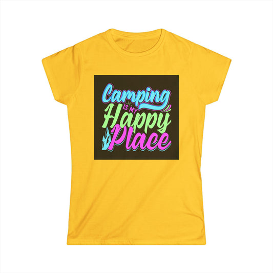 Camping Is My Happy Place Women's Softstyle Tee